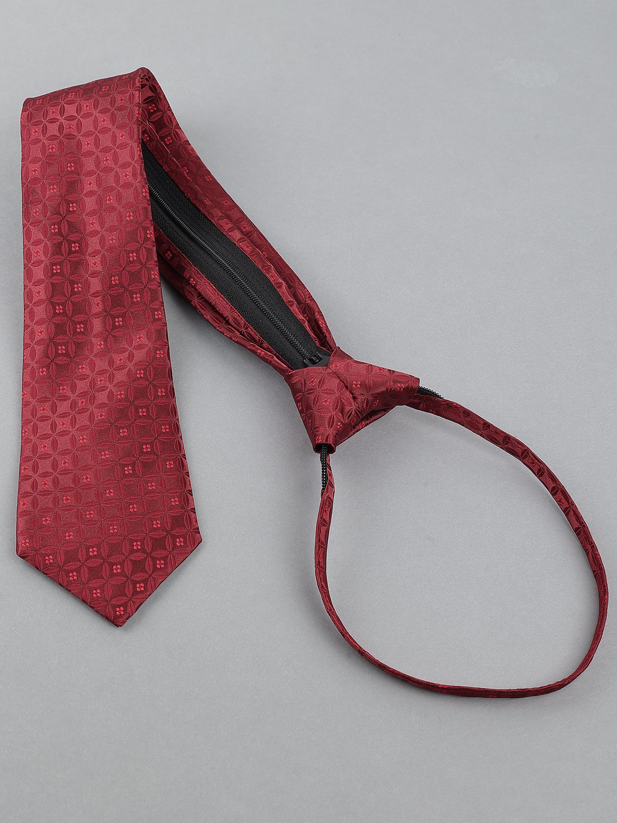 Maroon Tonal Zipper Tie