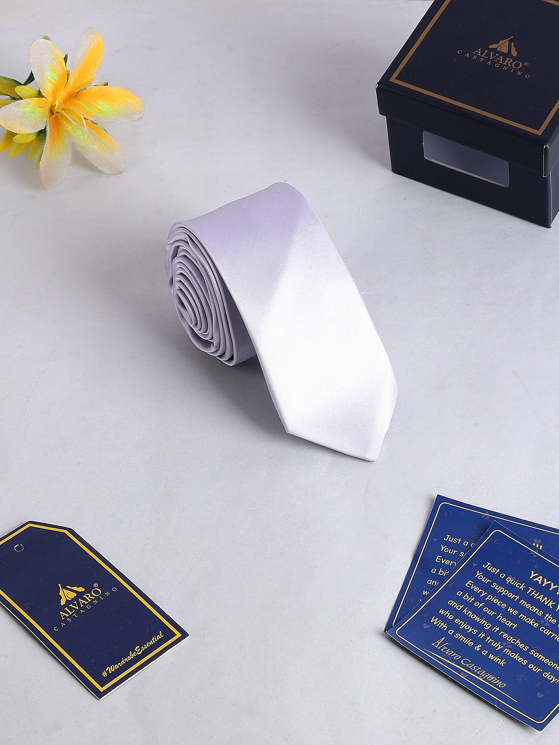 Light Grey Solid Necktie