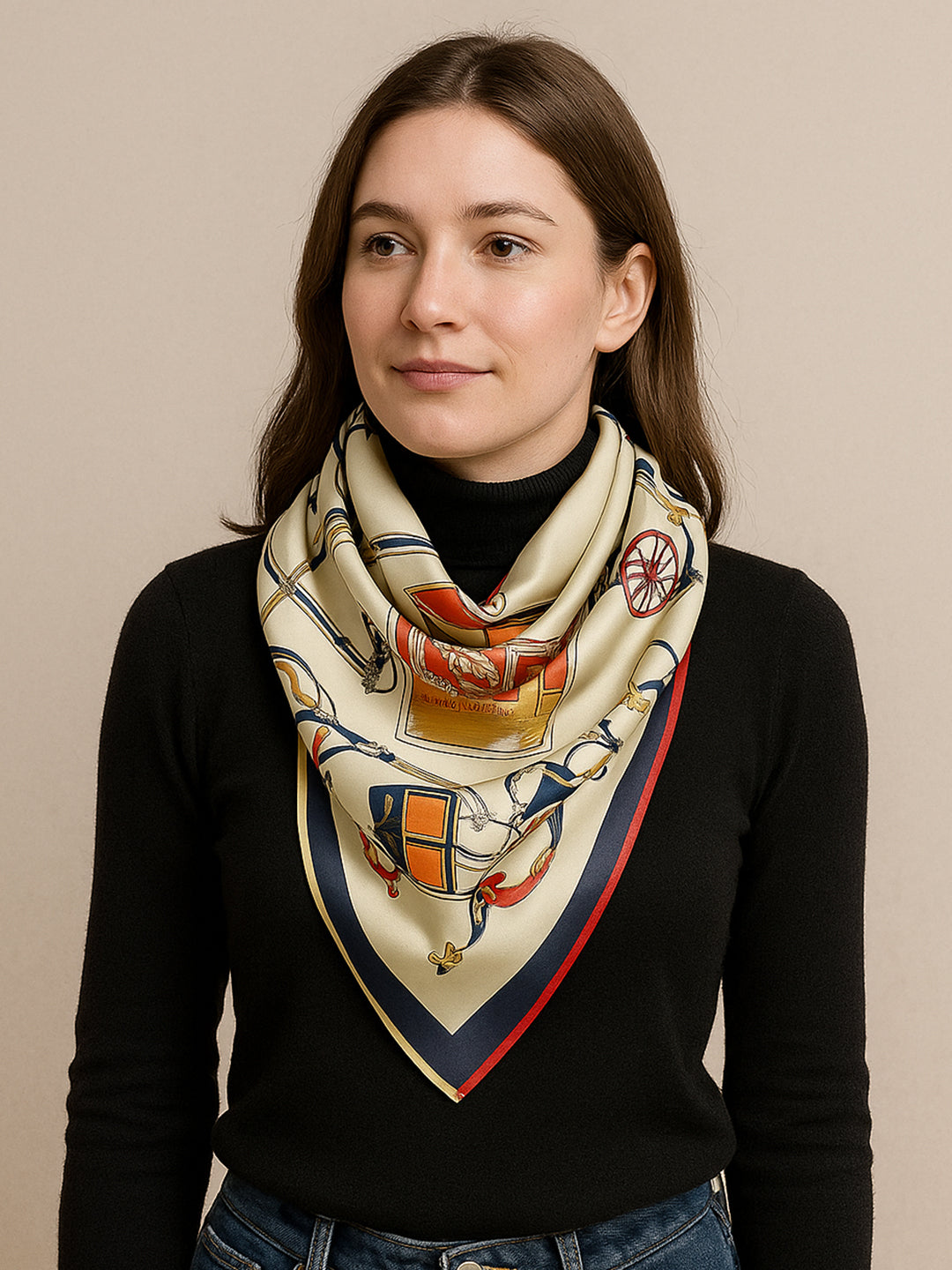 Vintage Equestrian Carriage Scarf