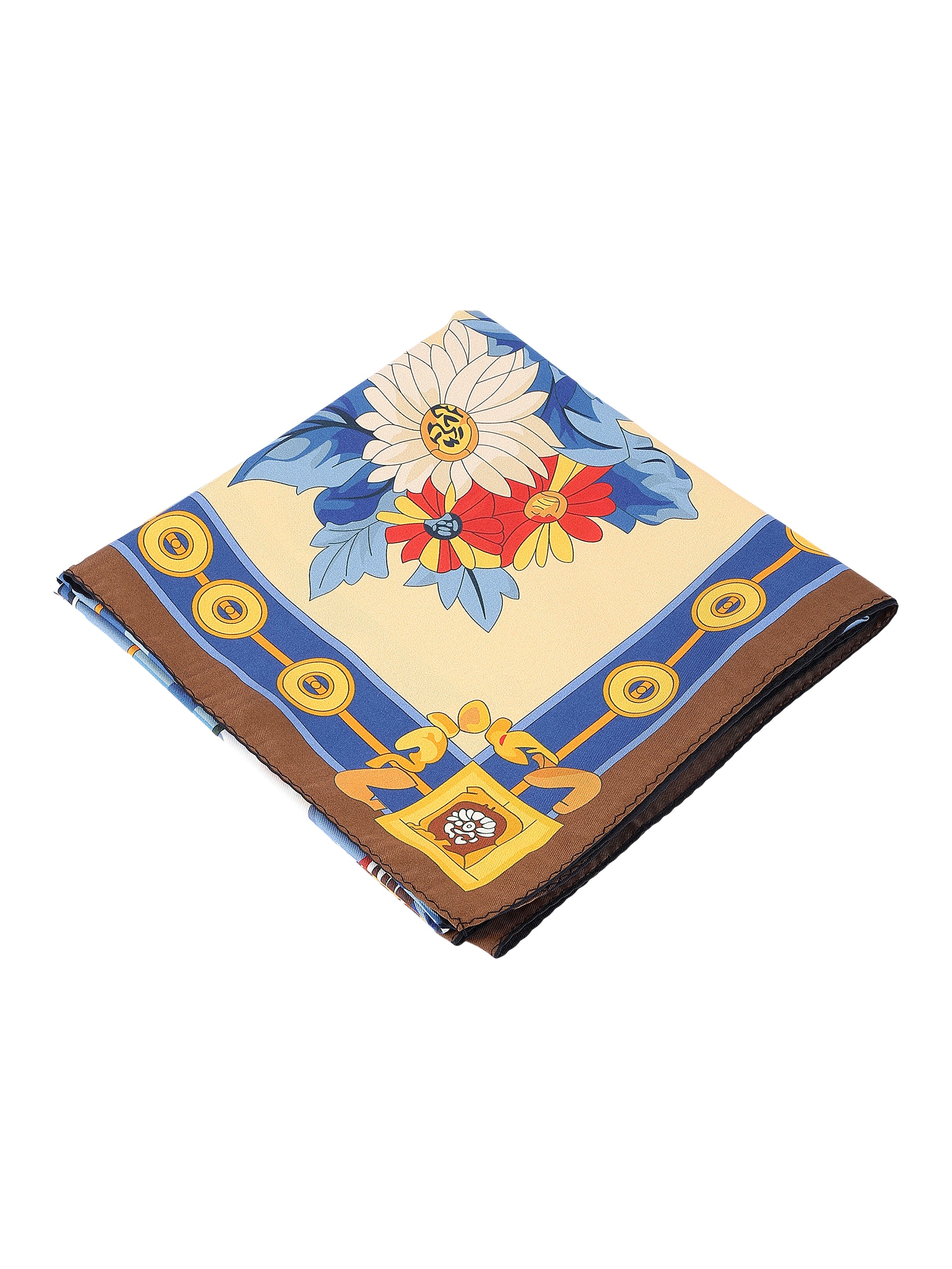 Blue & Beige Equestrian Printed Stole