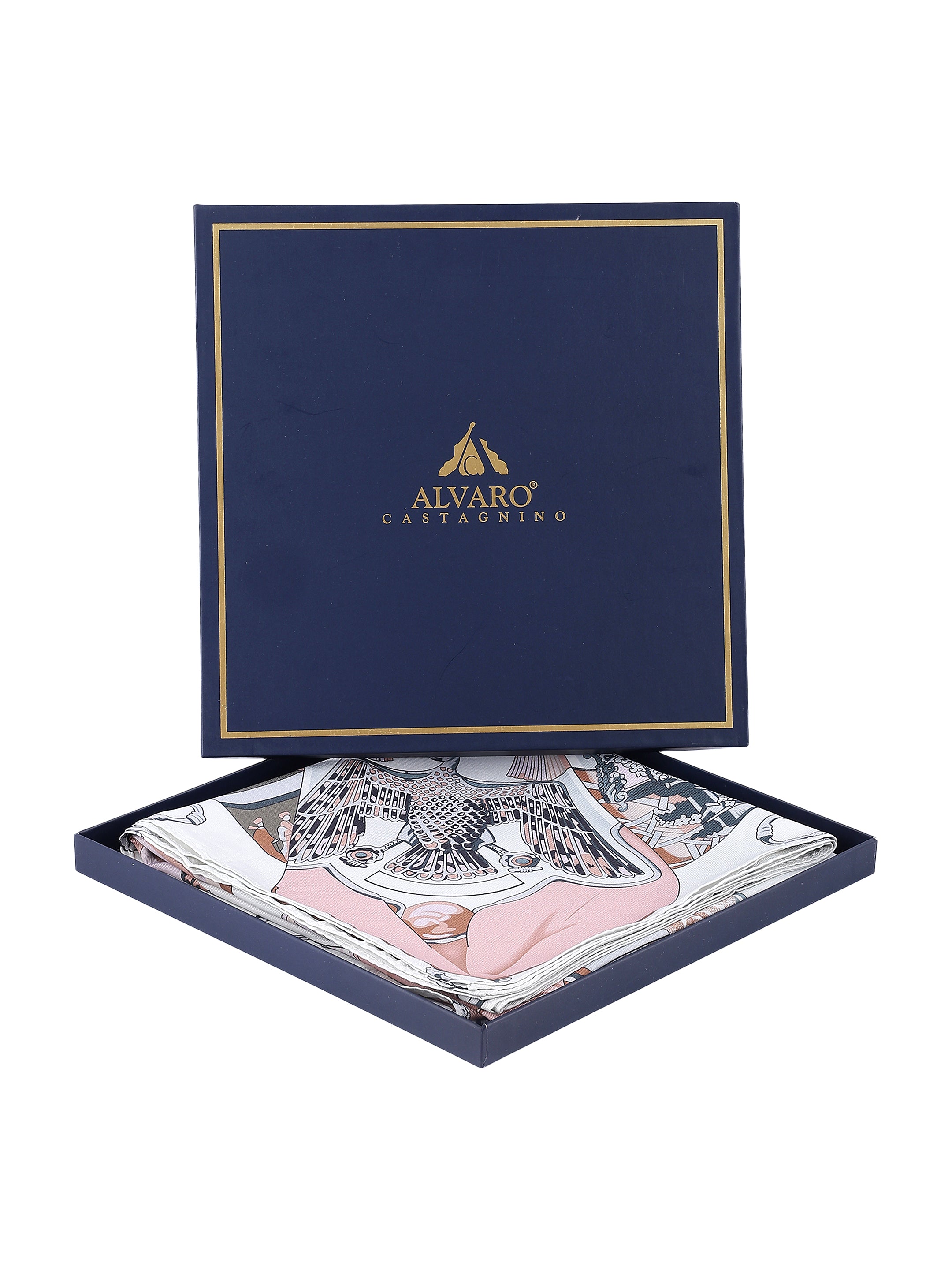 White & Pink Abstract Printed Stole