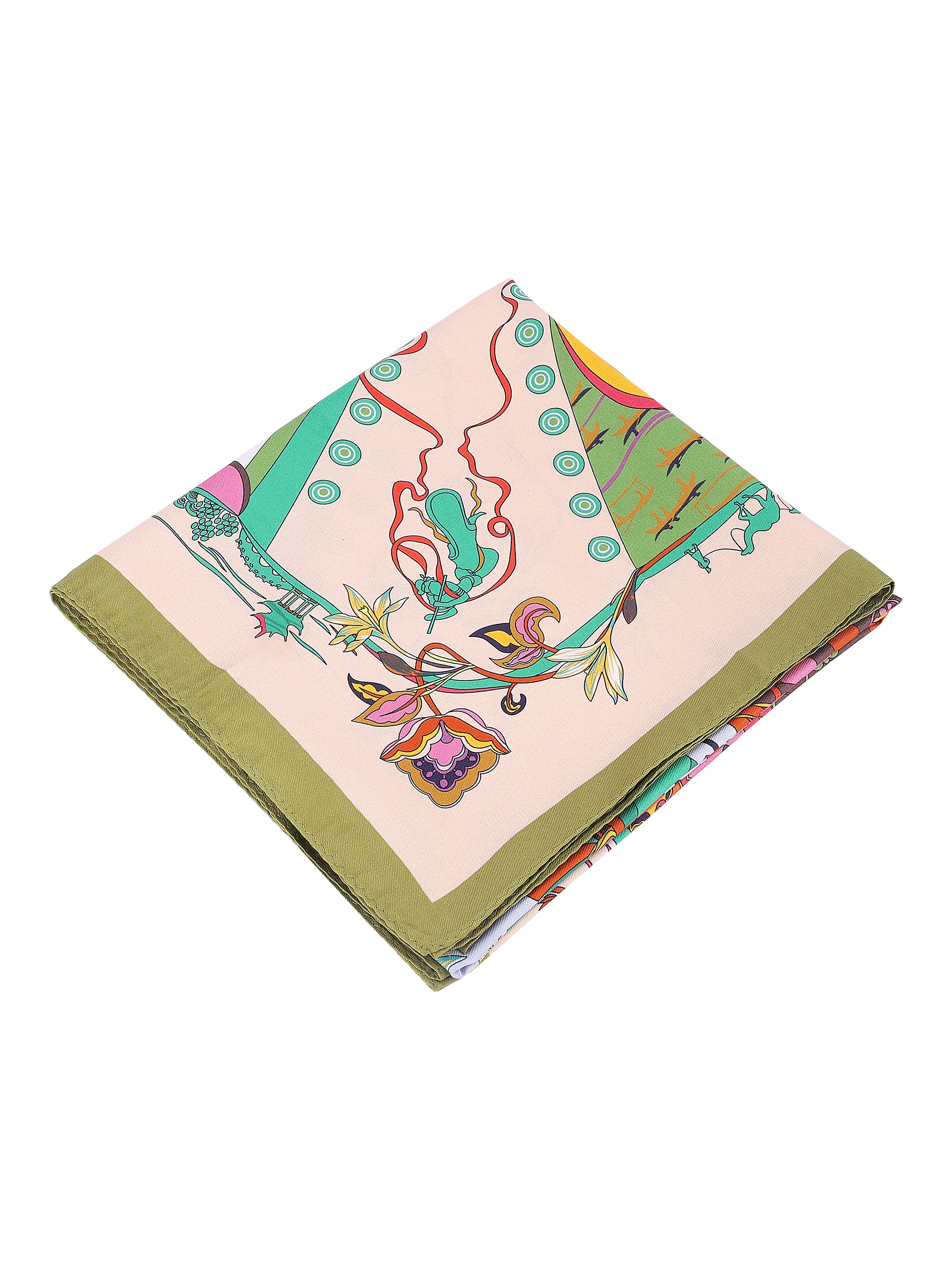 Multicolour Abstract Printed with Solid Border Stole