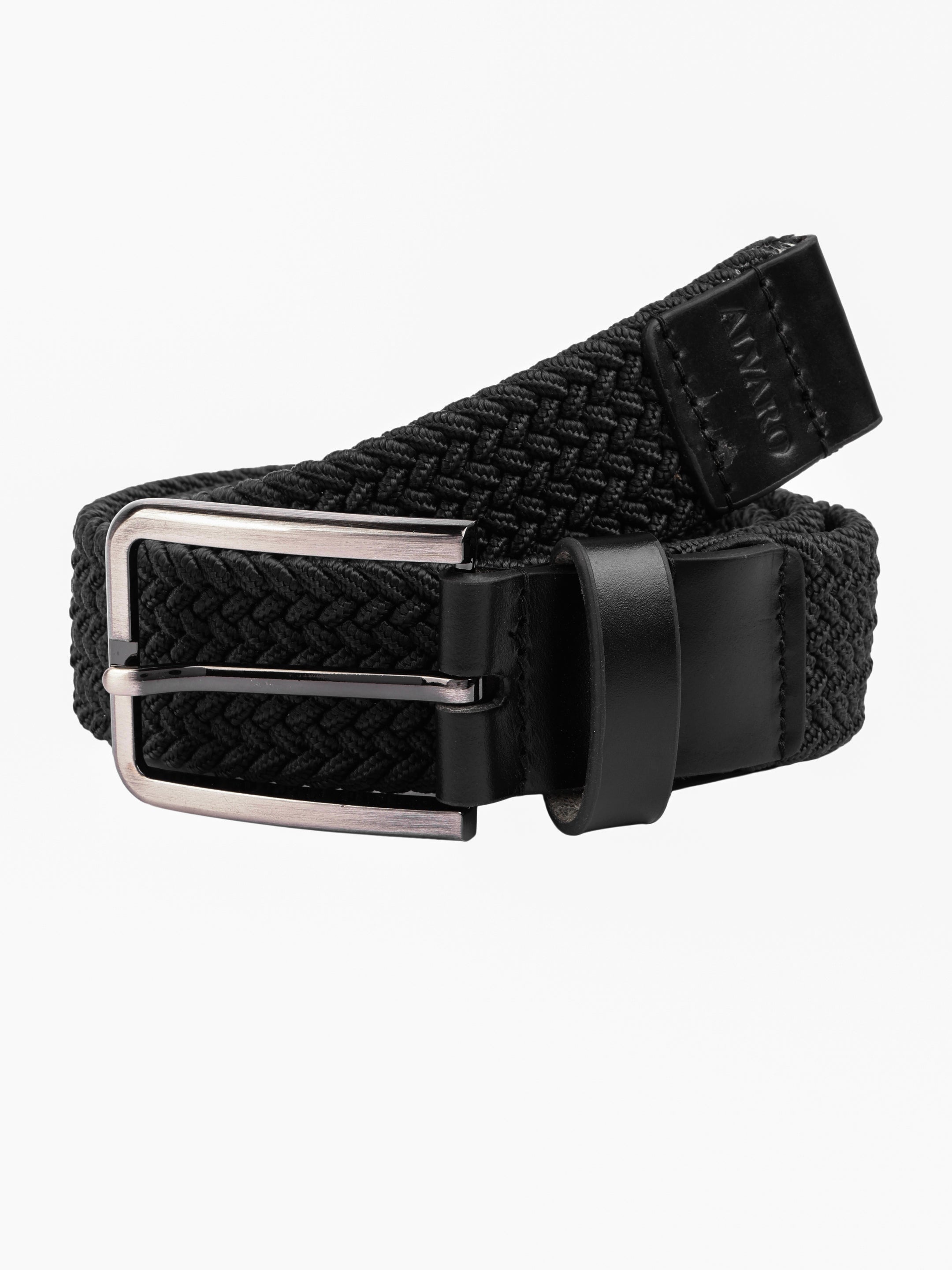 Black Braided Elastic Stretch Belt