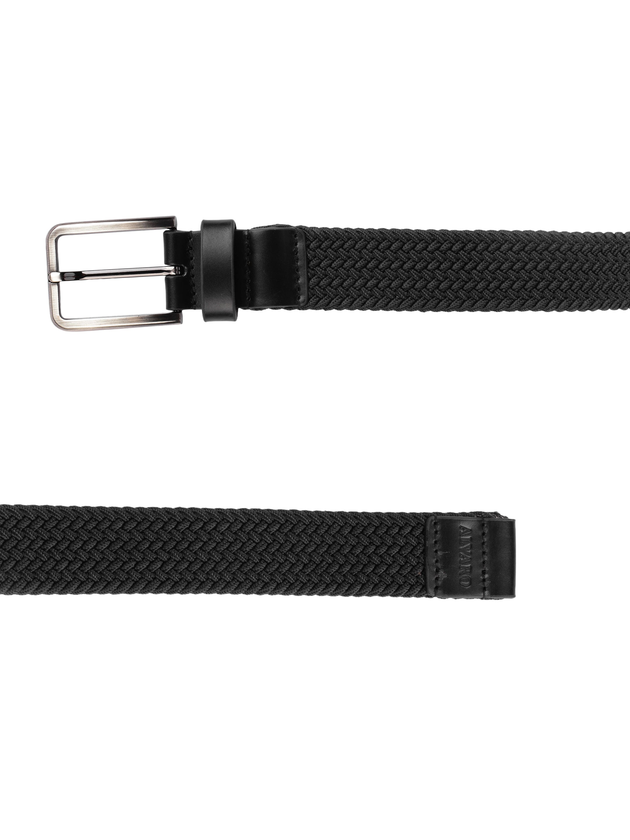 Black Braided Elastic Stretch Belt