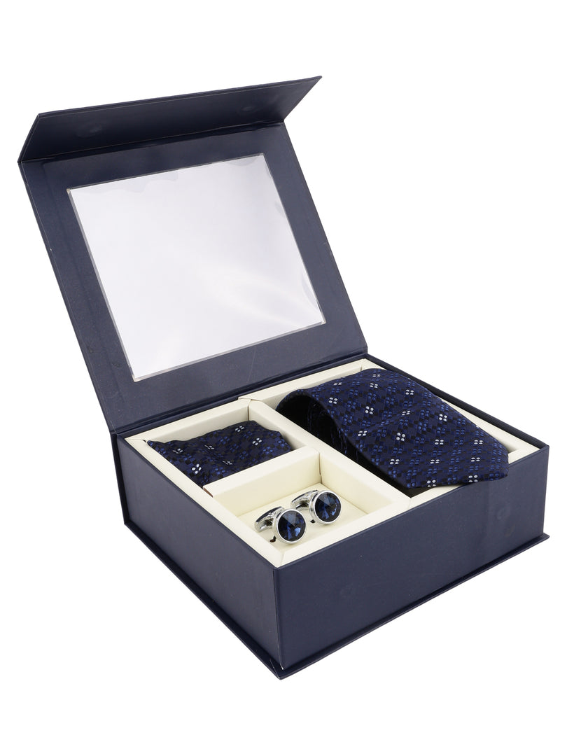 Micro-Grid Necktie Accessory Gift Set