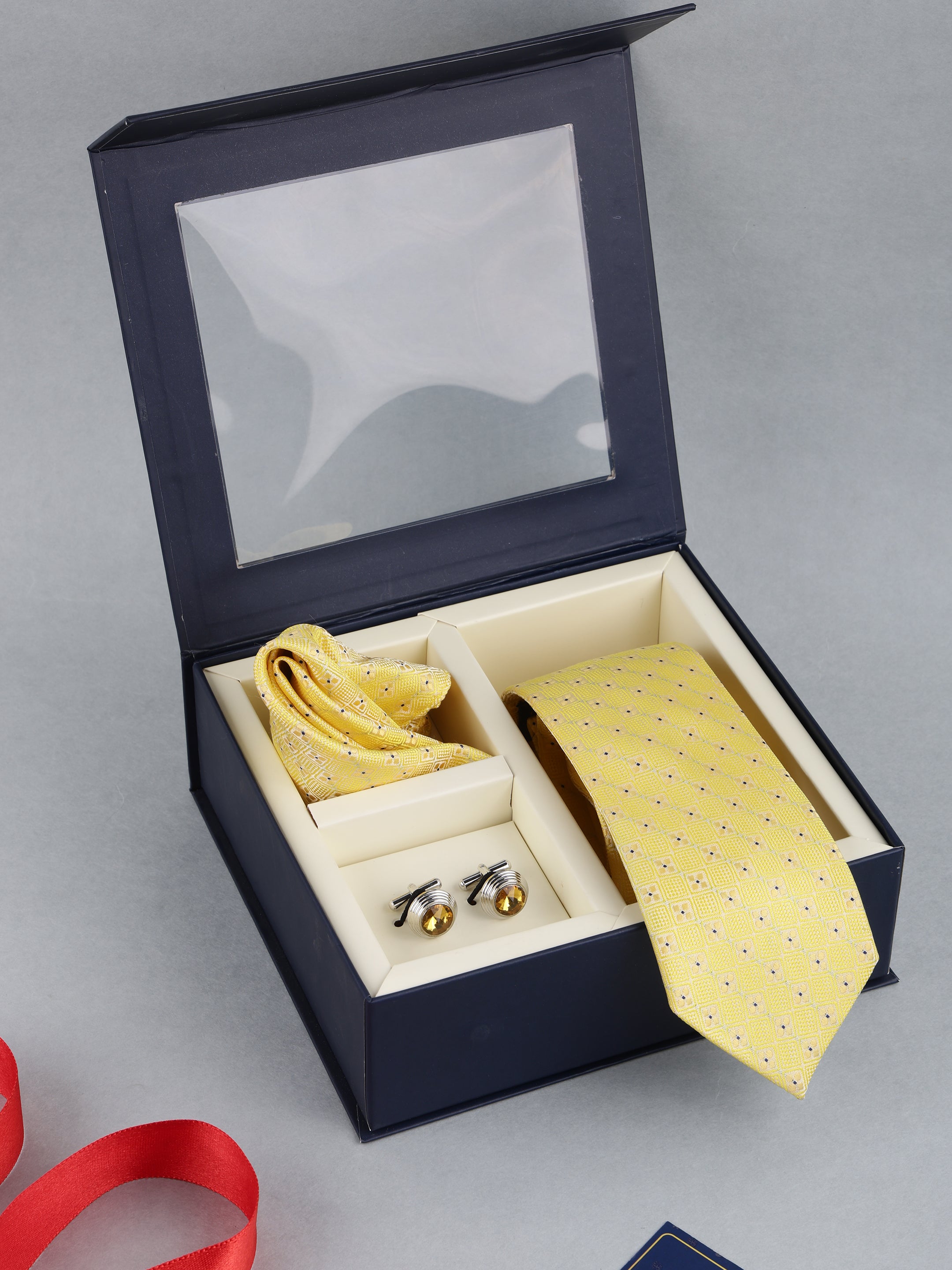 Yellow Diamond Necktie Gift Set