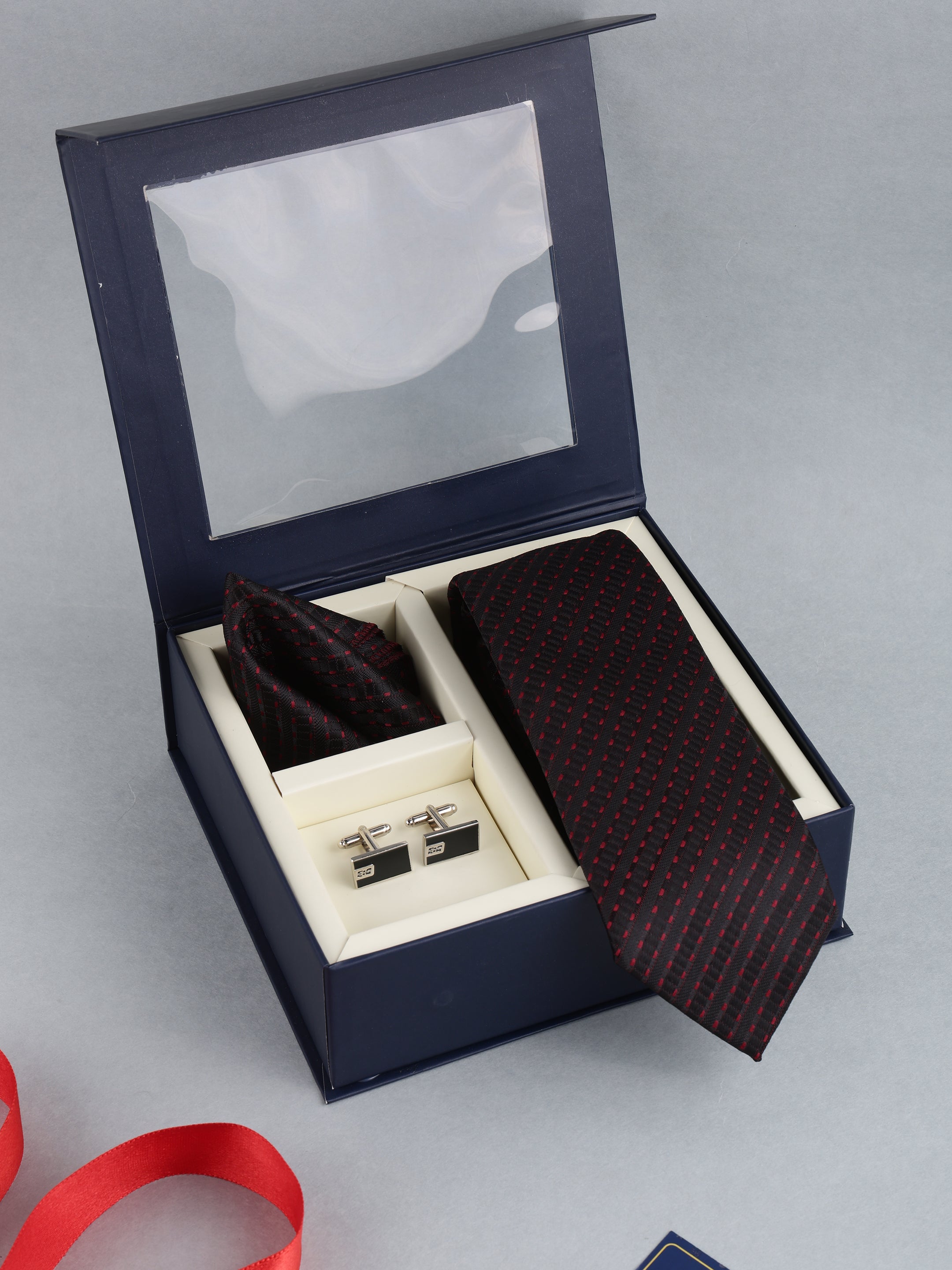 Black Geometric Necktie Gift Set