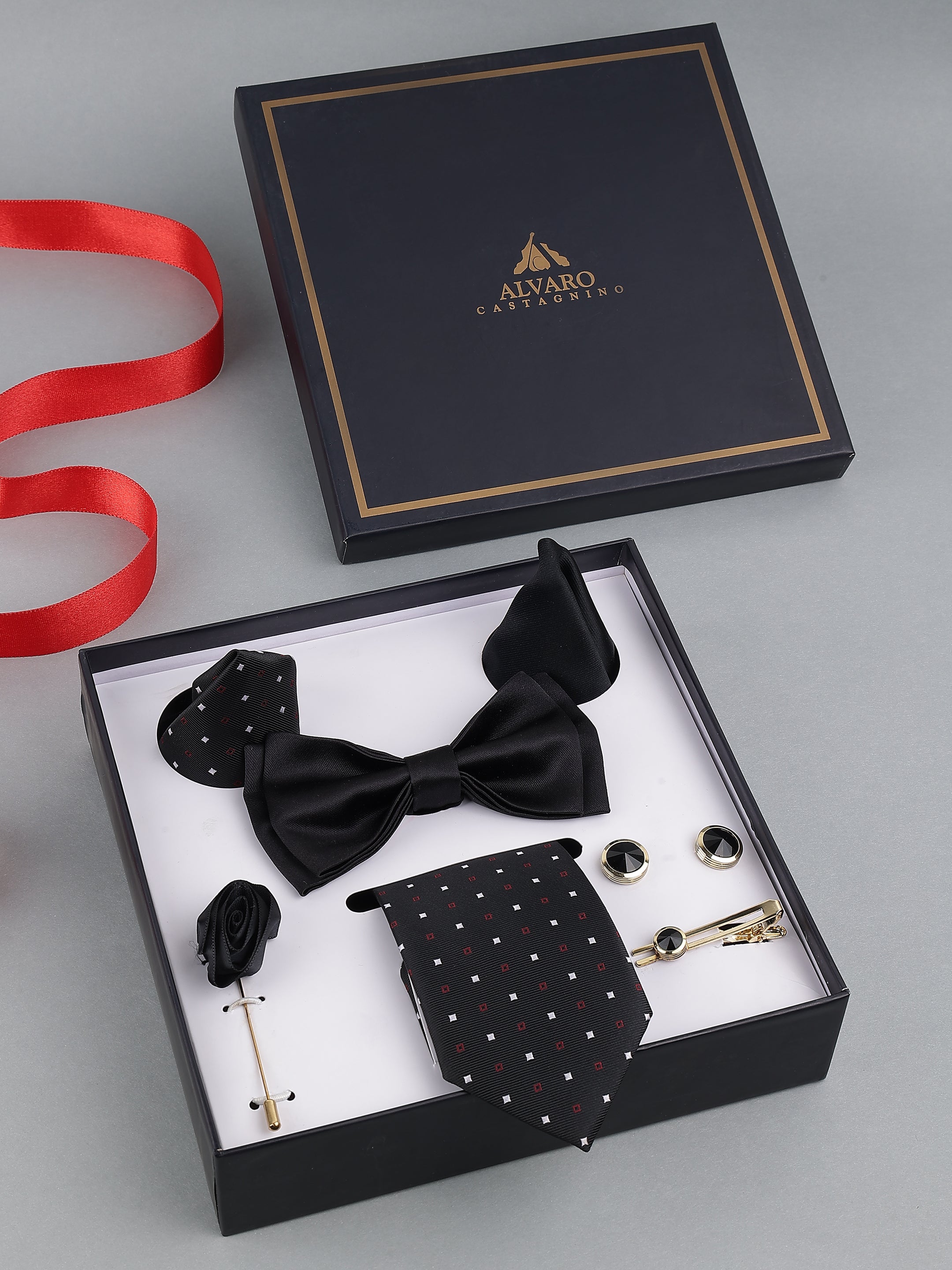 Midnight Dot Bow Tie Set