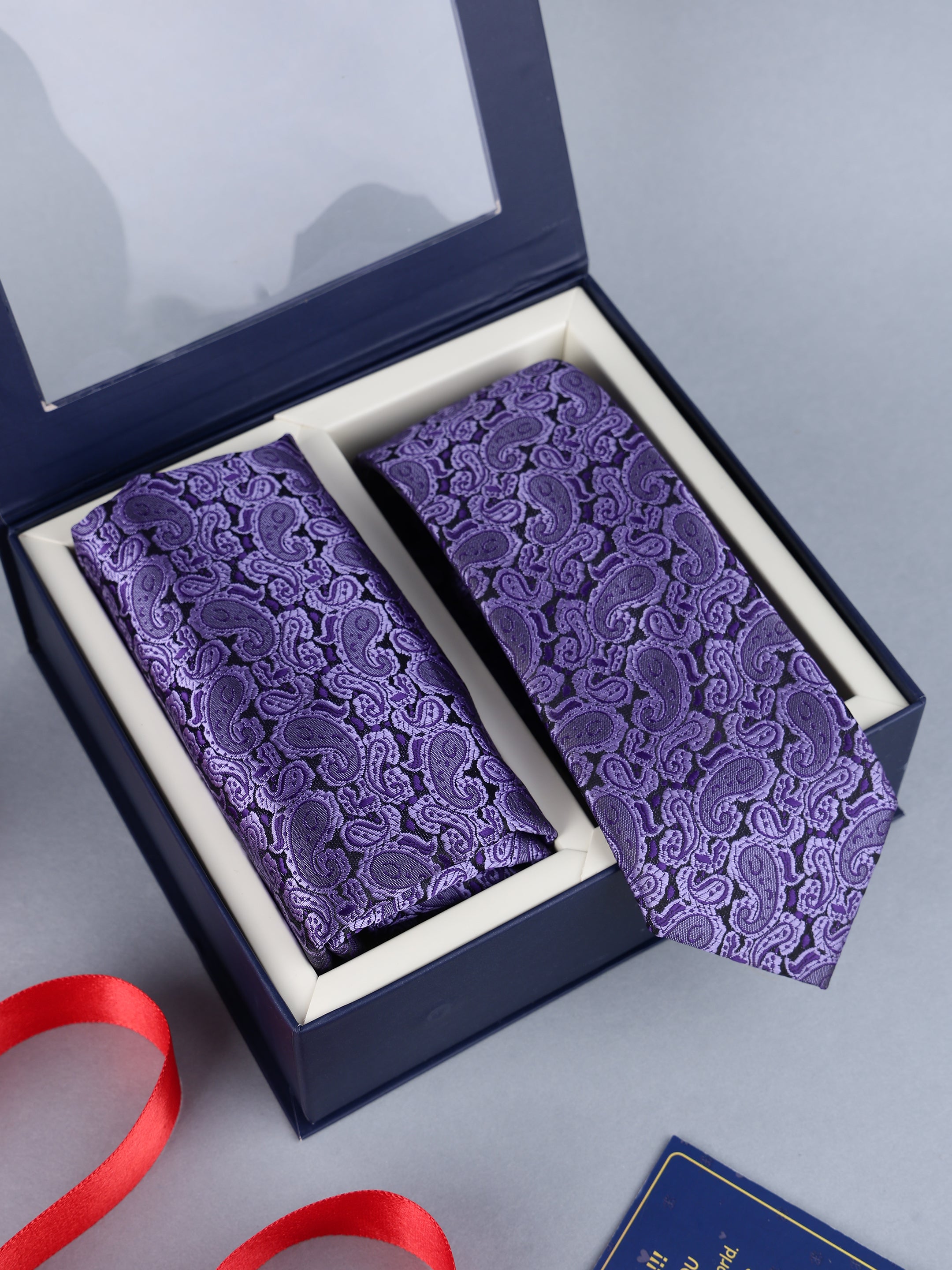 Purple Classic Paisley Necktie Gift Set