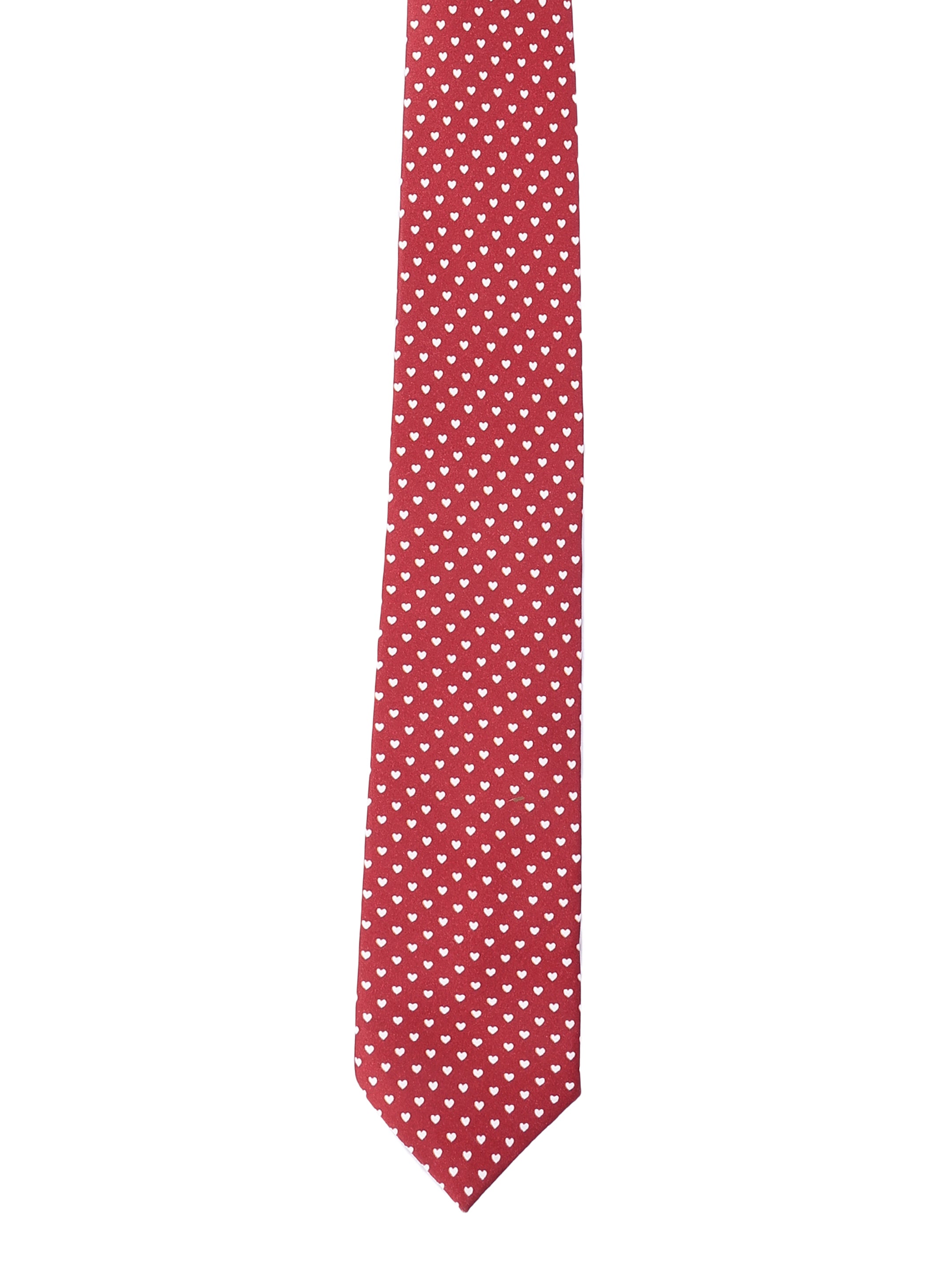 heart printed necktie