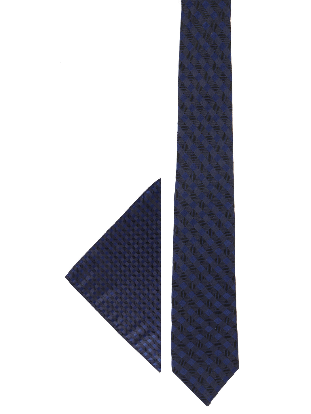 Navy Blue Micro-Diamond Silk Accessories Gift Set