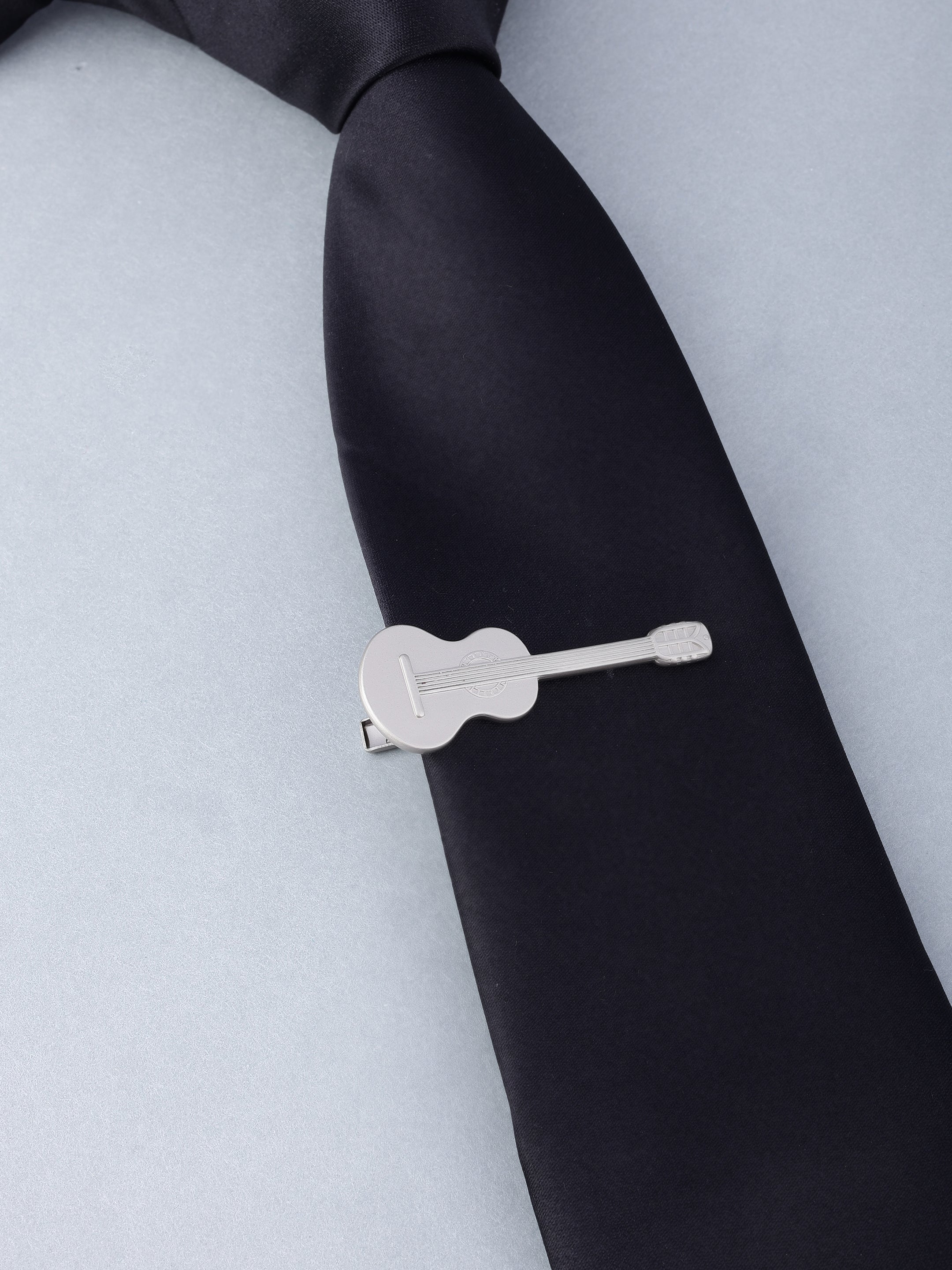 Silver Guitar Tie Pin