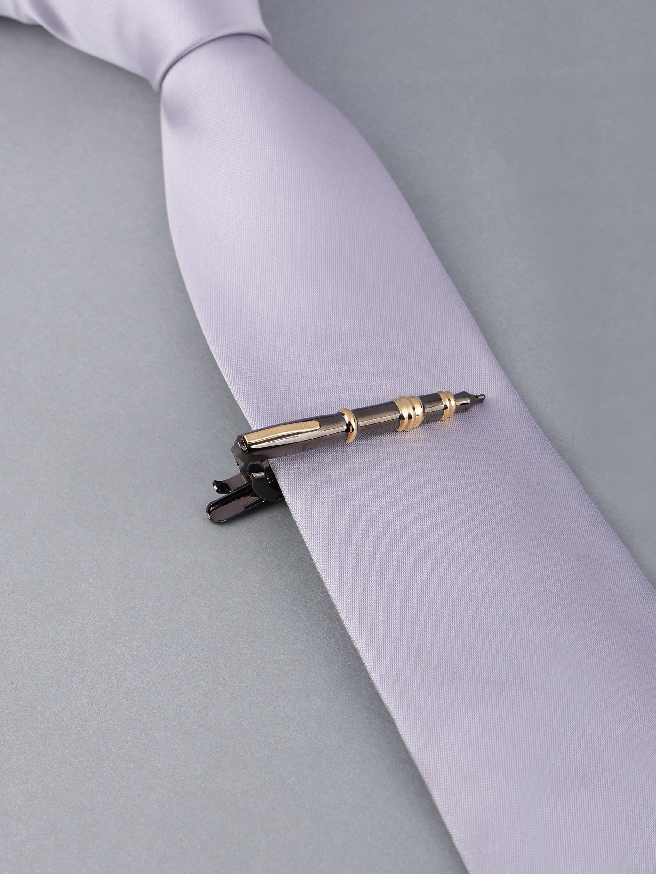 Black & Gold Toned Rollerball Pen Tie bar