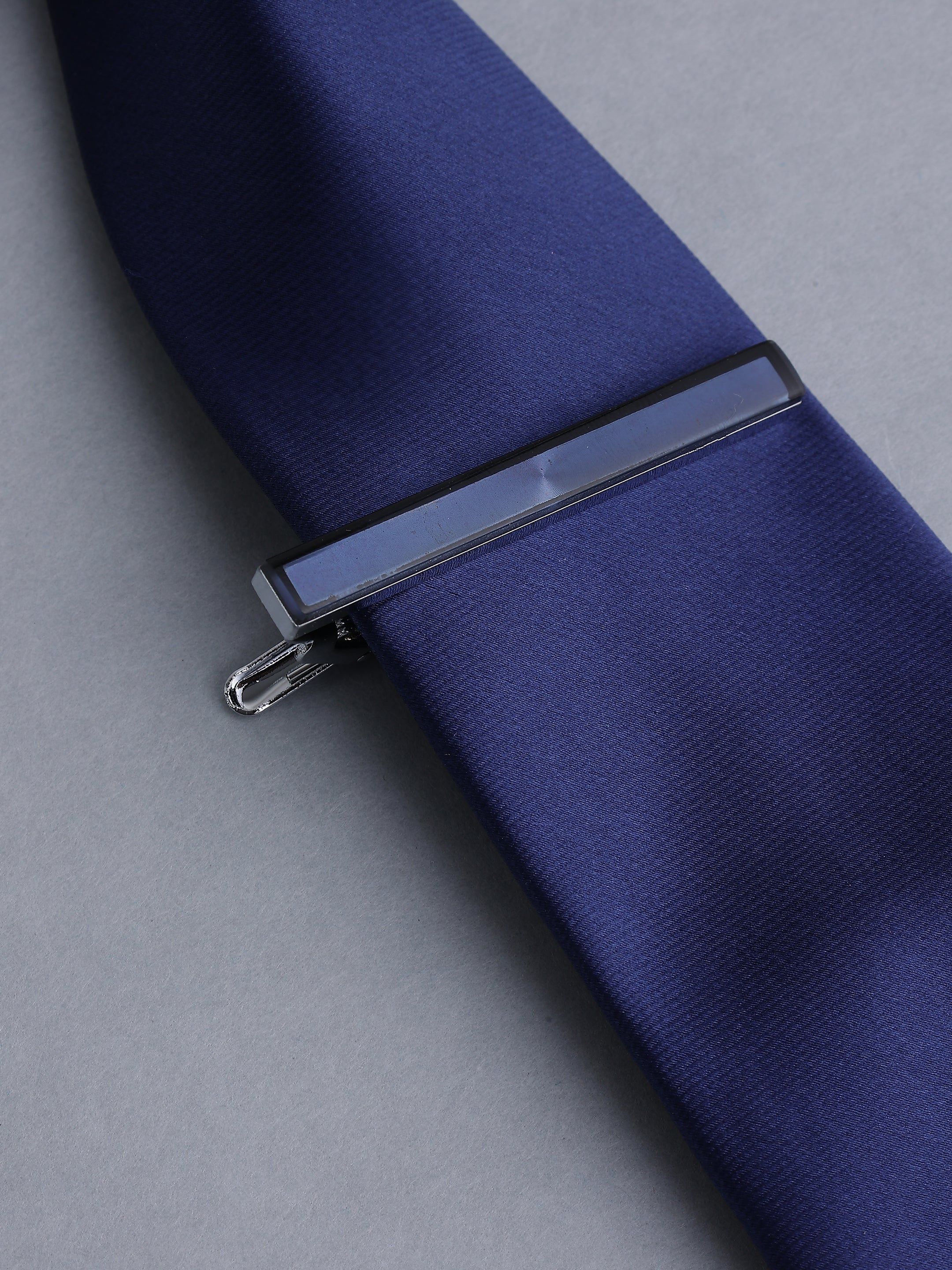Black & Blue Textured Inlay Tie Pin