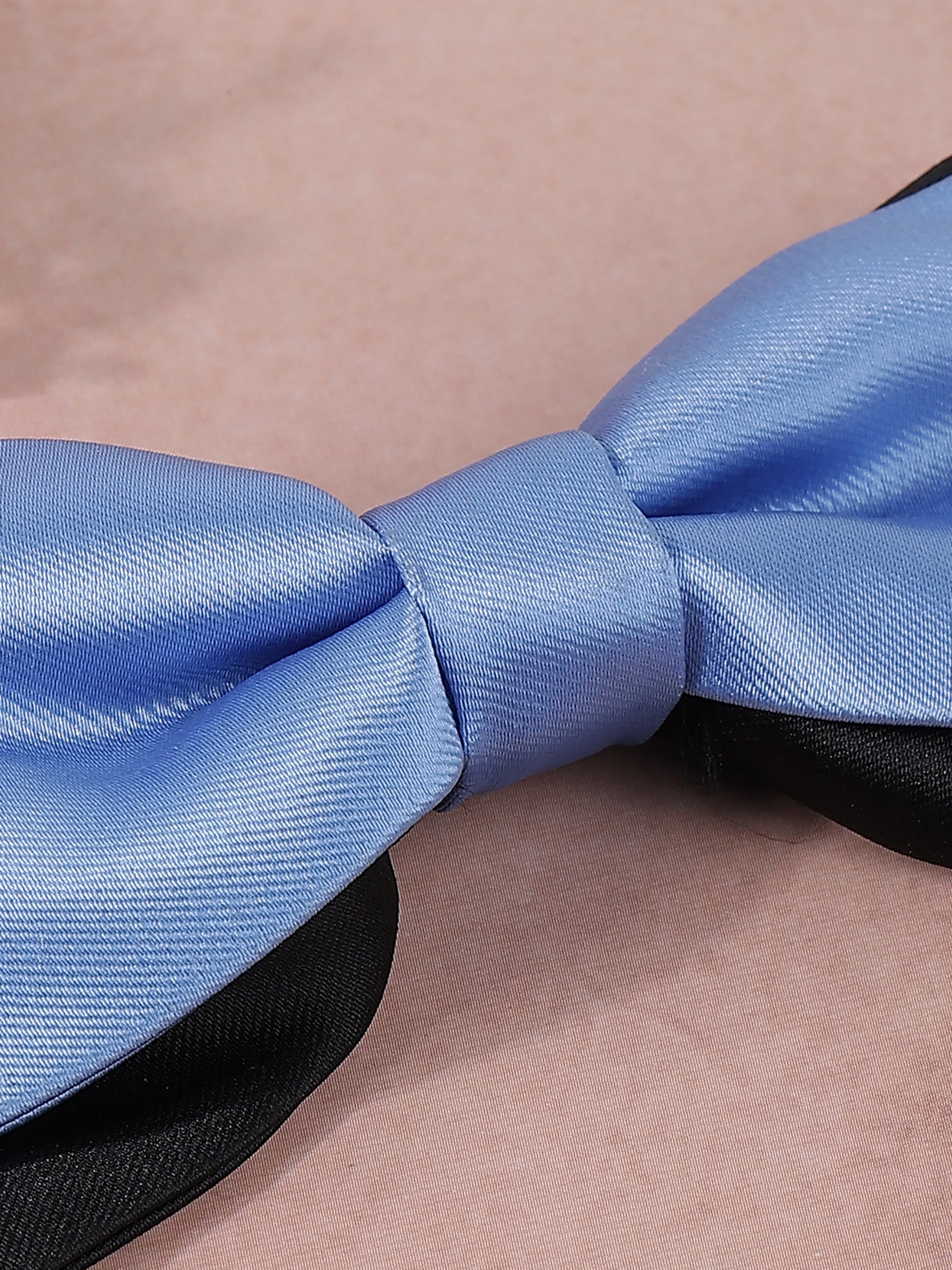 Periwinkle and Black Dual-Layer Bow Tie