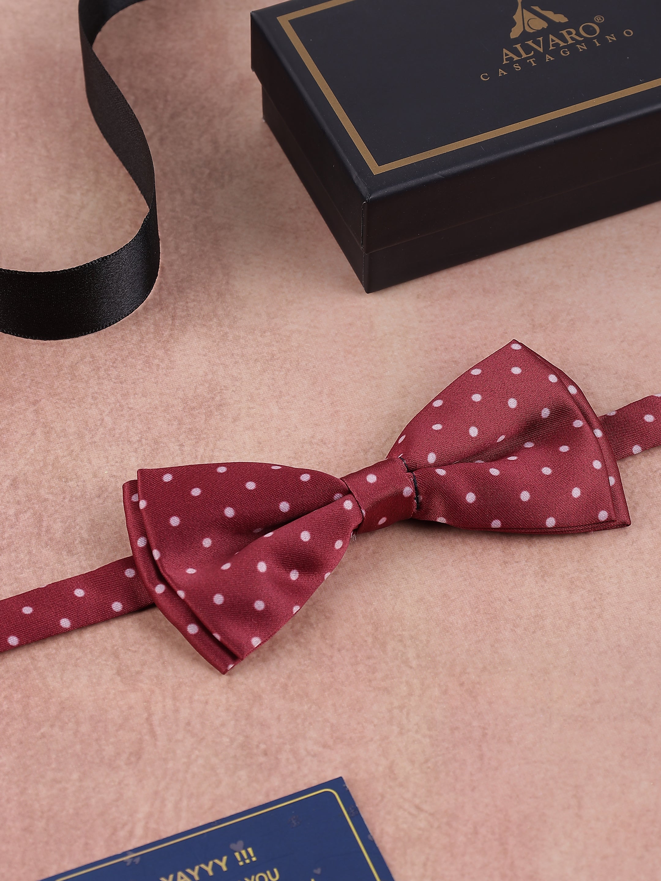 Maroon Polka Dot Bow Tie
