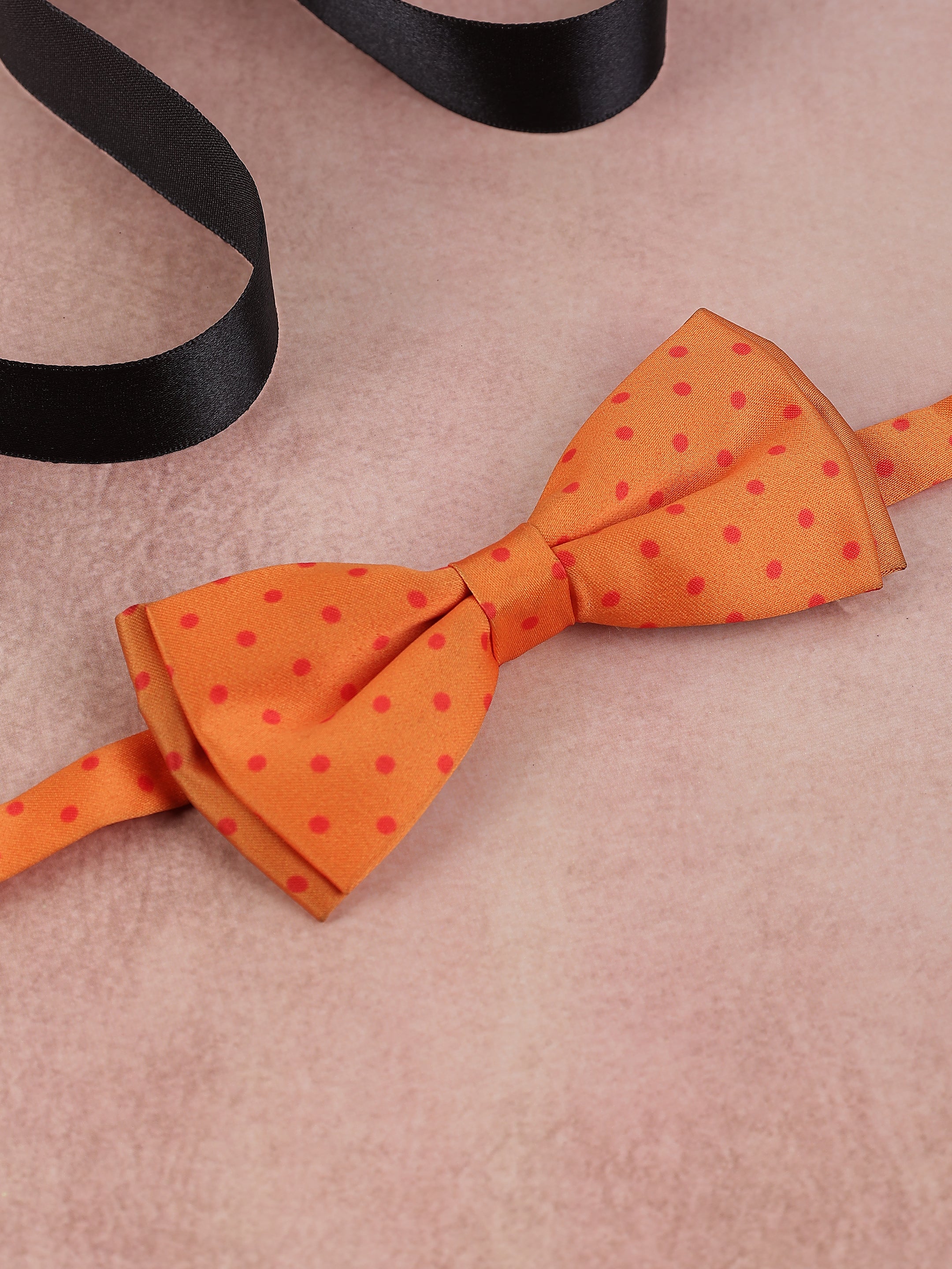 Orange and Red Polka Dot Bow Tie