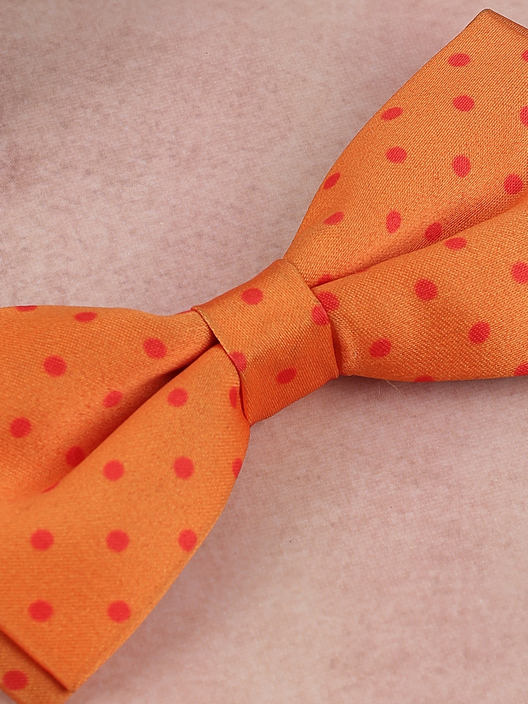 Orange and Red Polka Dot Bow Tie