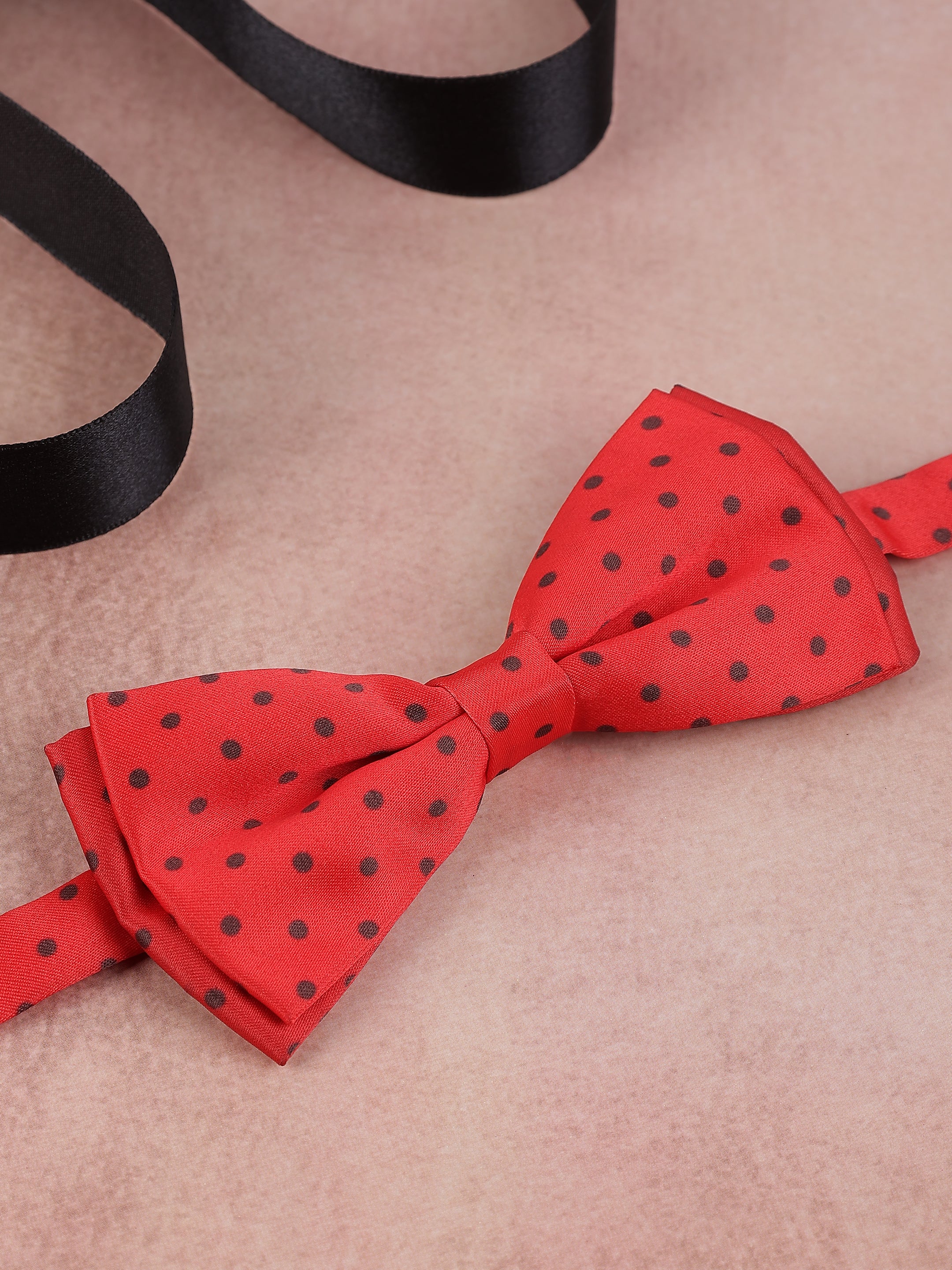 Red and Black Polka Dot Bow Tie