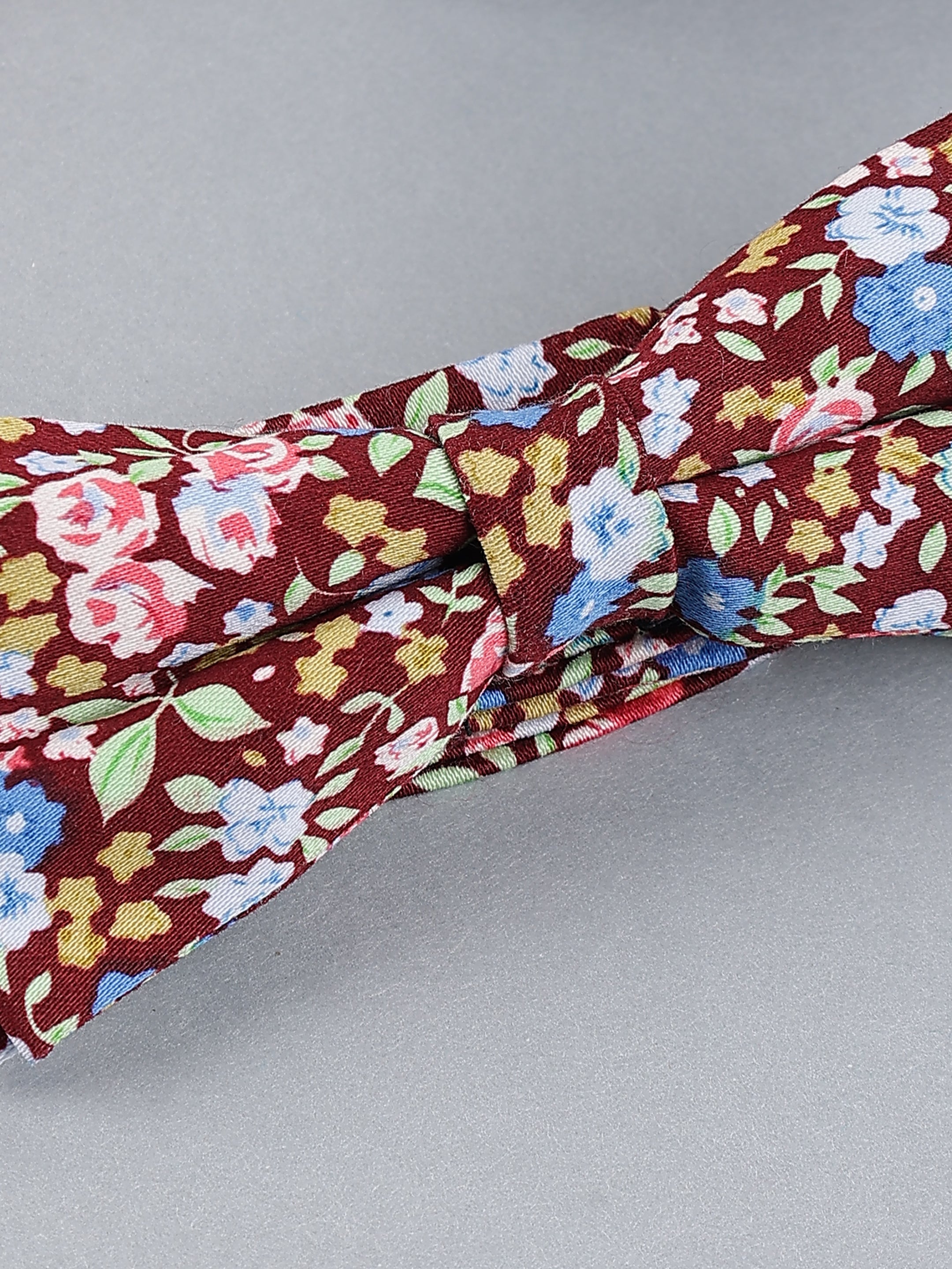 Burgundy Floral Meadow Bow Tie