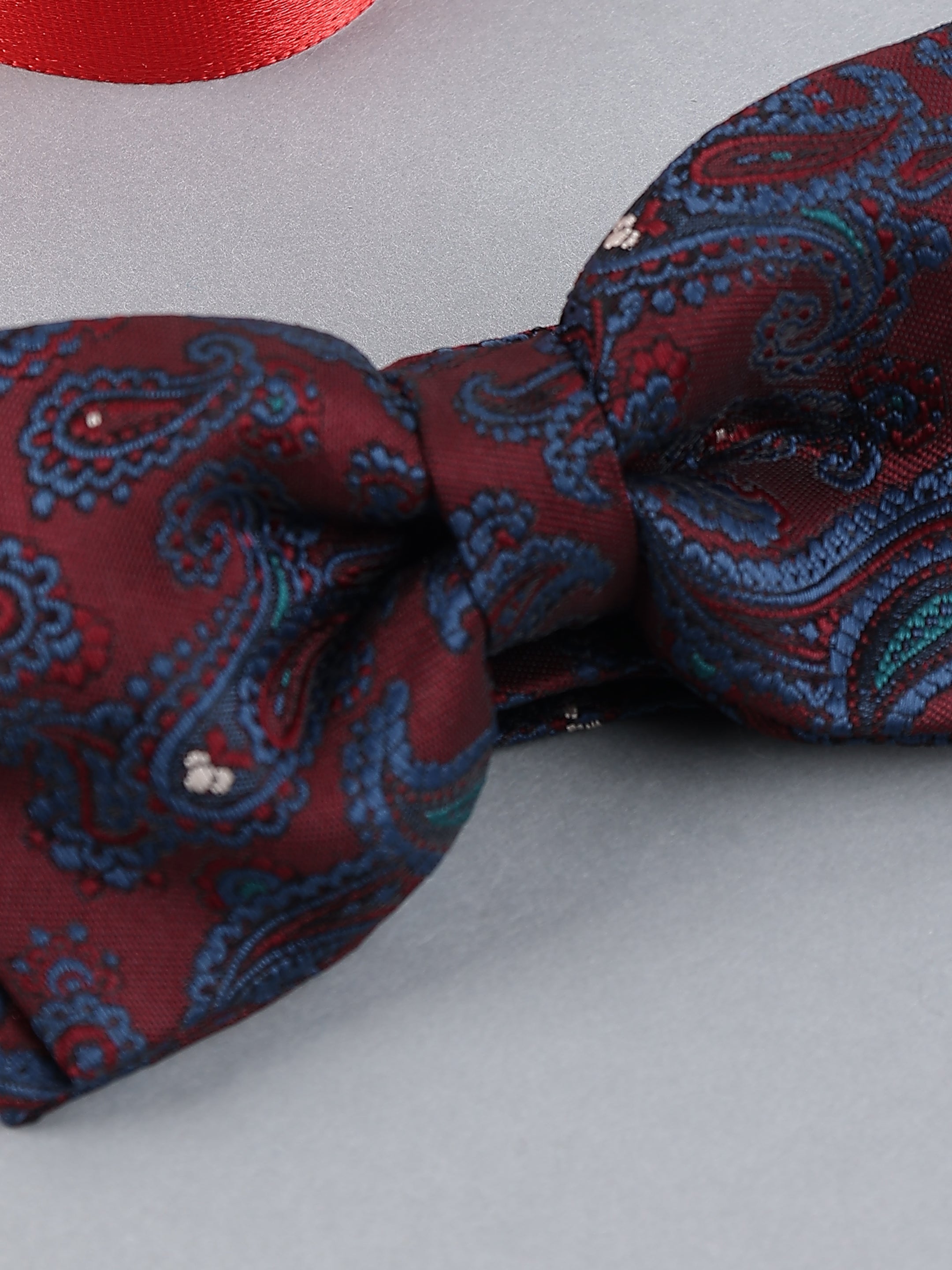 Burgundy Royal Paisley Bow Tie