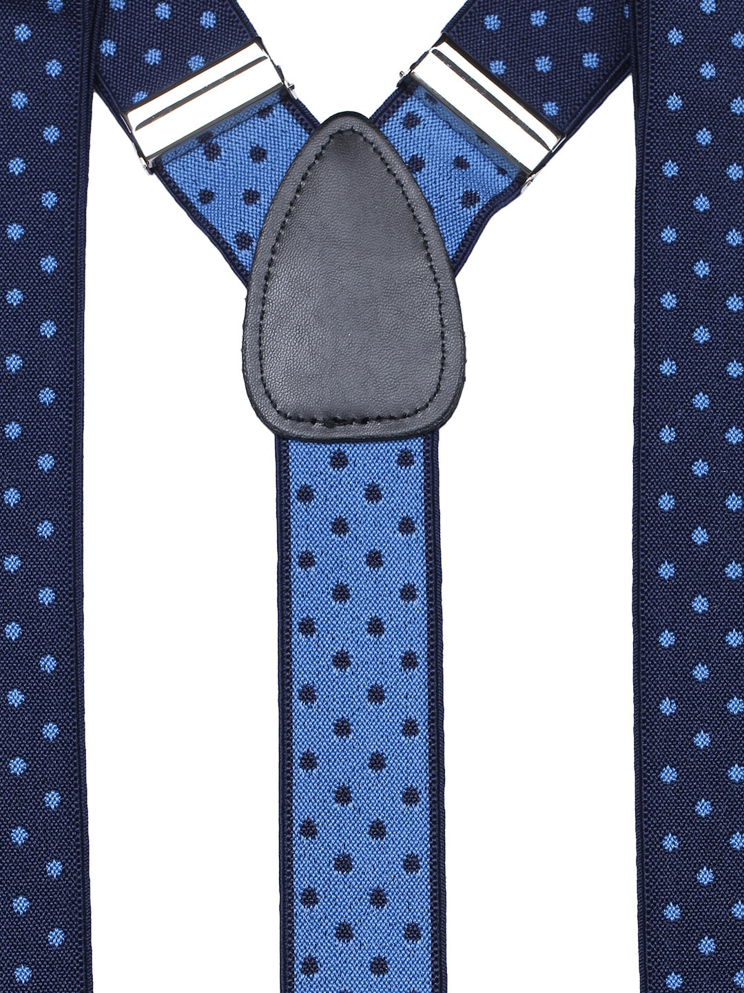Men’s Navy Blue Polka Dot Y-Back Suspenders
