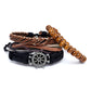 Alvaro Castagnino Set Of 4 Brown Leather Wraparound Bracelet