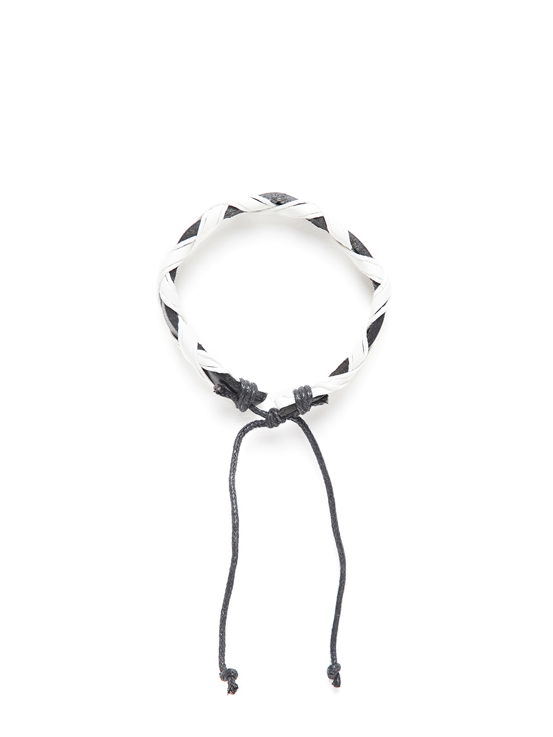 Alvaro Castagnino  Black and white Leather Wraparound Bracelet