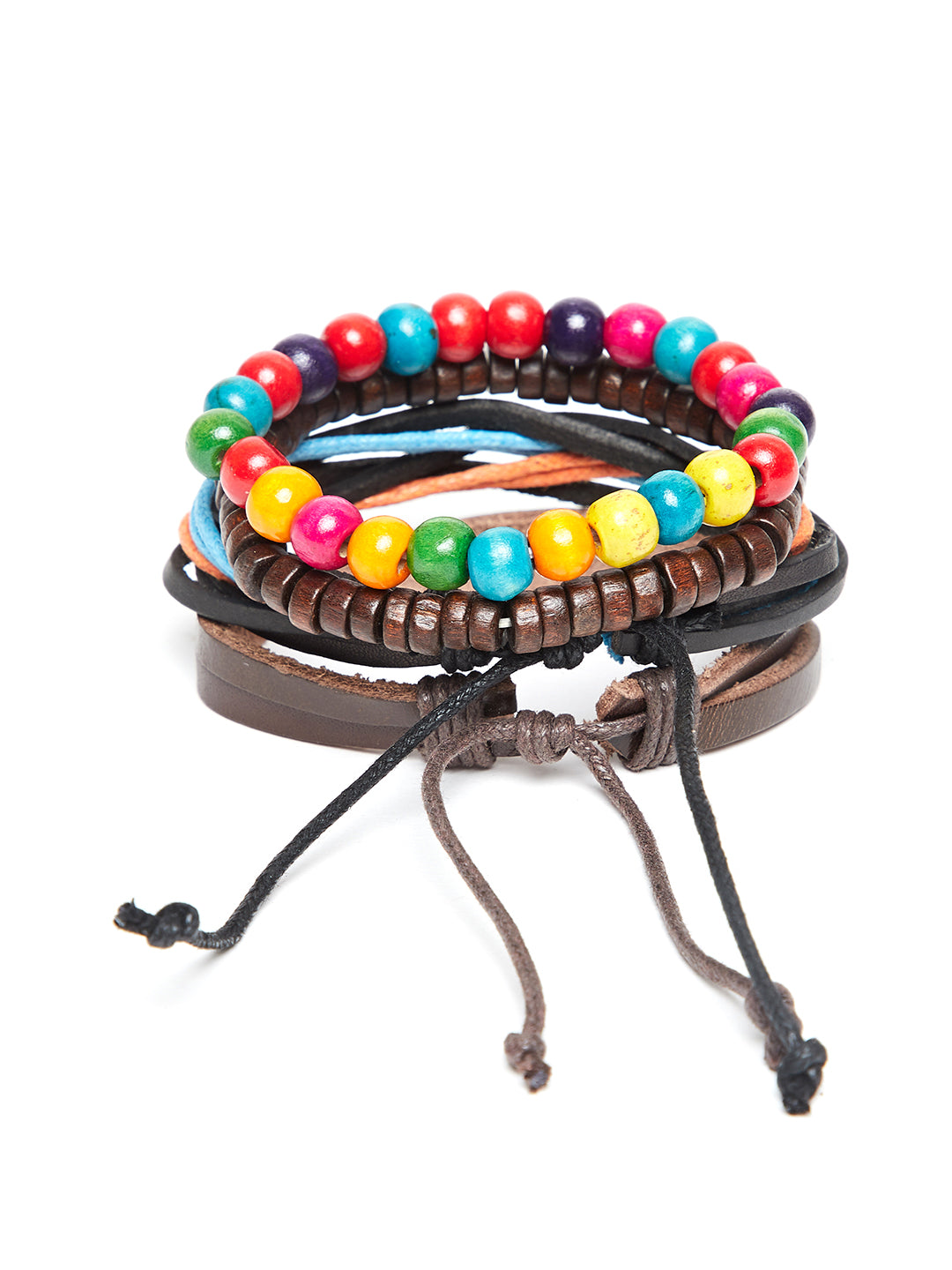 Alvaro Castagnino Men Multicoloured PU Elasticated Bracelet
