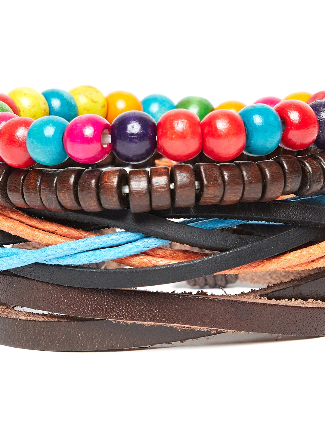 Alvaro Castagnino Men Multicoloured PU Elasticated Bracelet