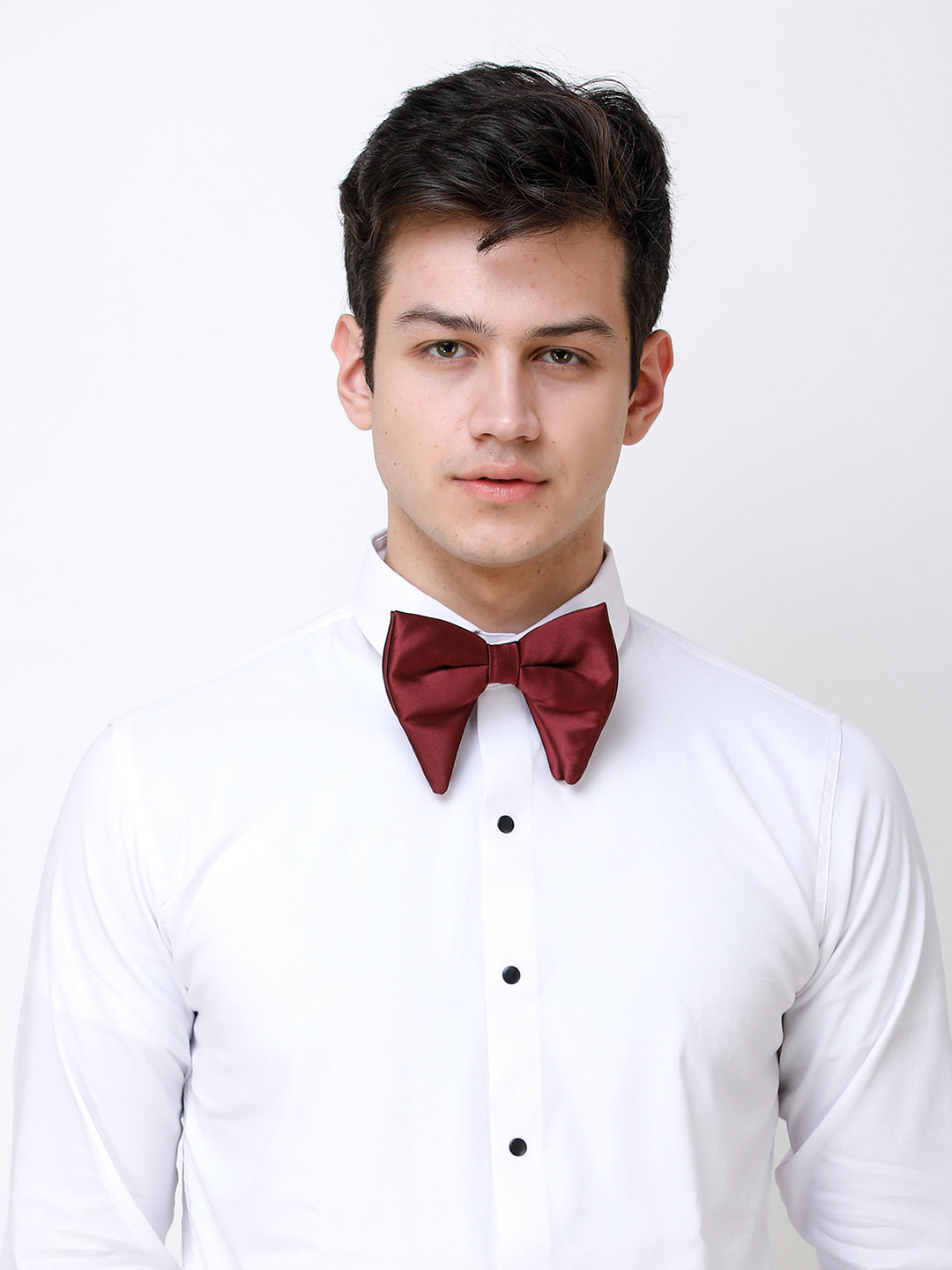Alvaro Castagnino Men's Maroon Colored Floppy Solid Bow Tie