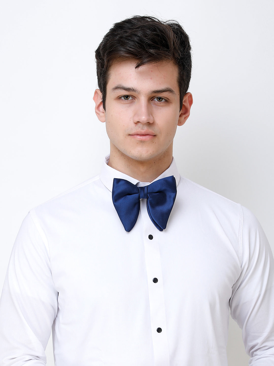 Alvaro Castagnino Men's Navy Blue Colored Floppy Solid Bow Tie
