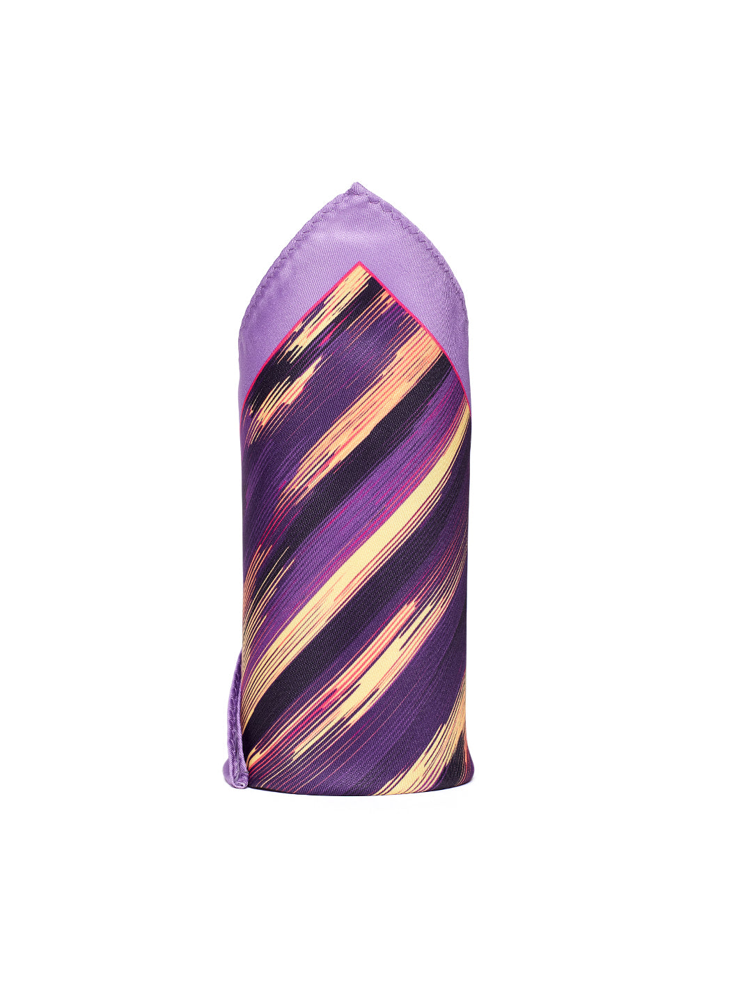 Purple & Orange Abstract Ikat Pocket Square