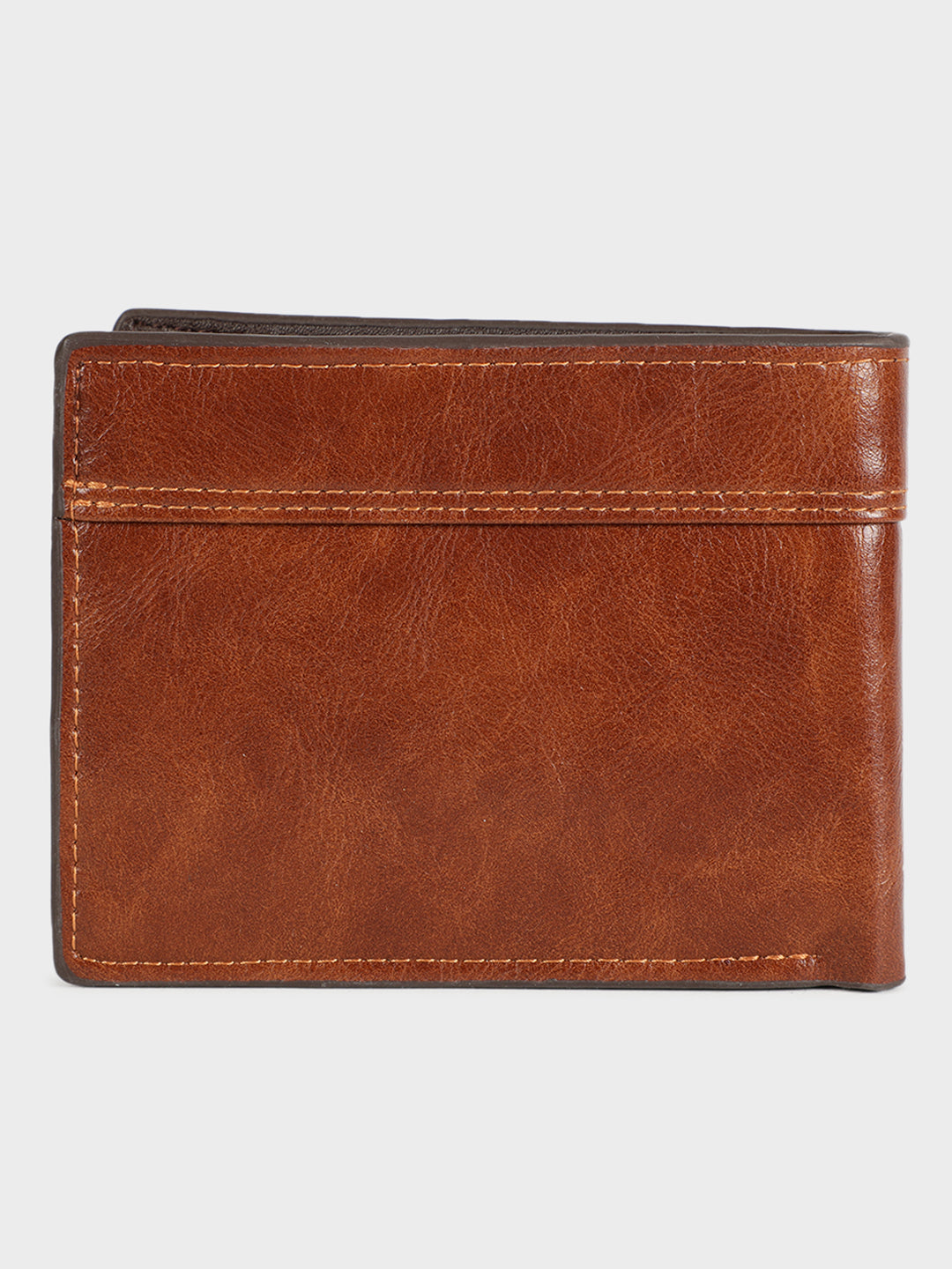 Brown Horizontal Stitched Leather Wallet