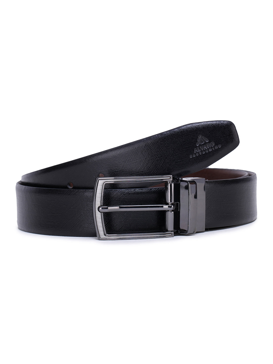 Alvaro Castagnino Men's Black::Brown Color Reversible Leather Belt