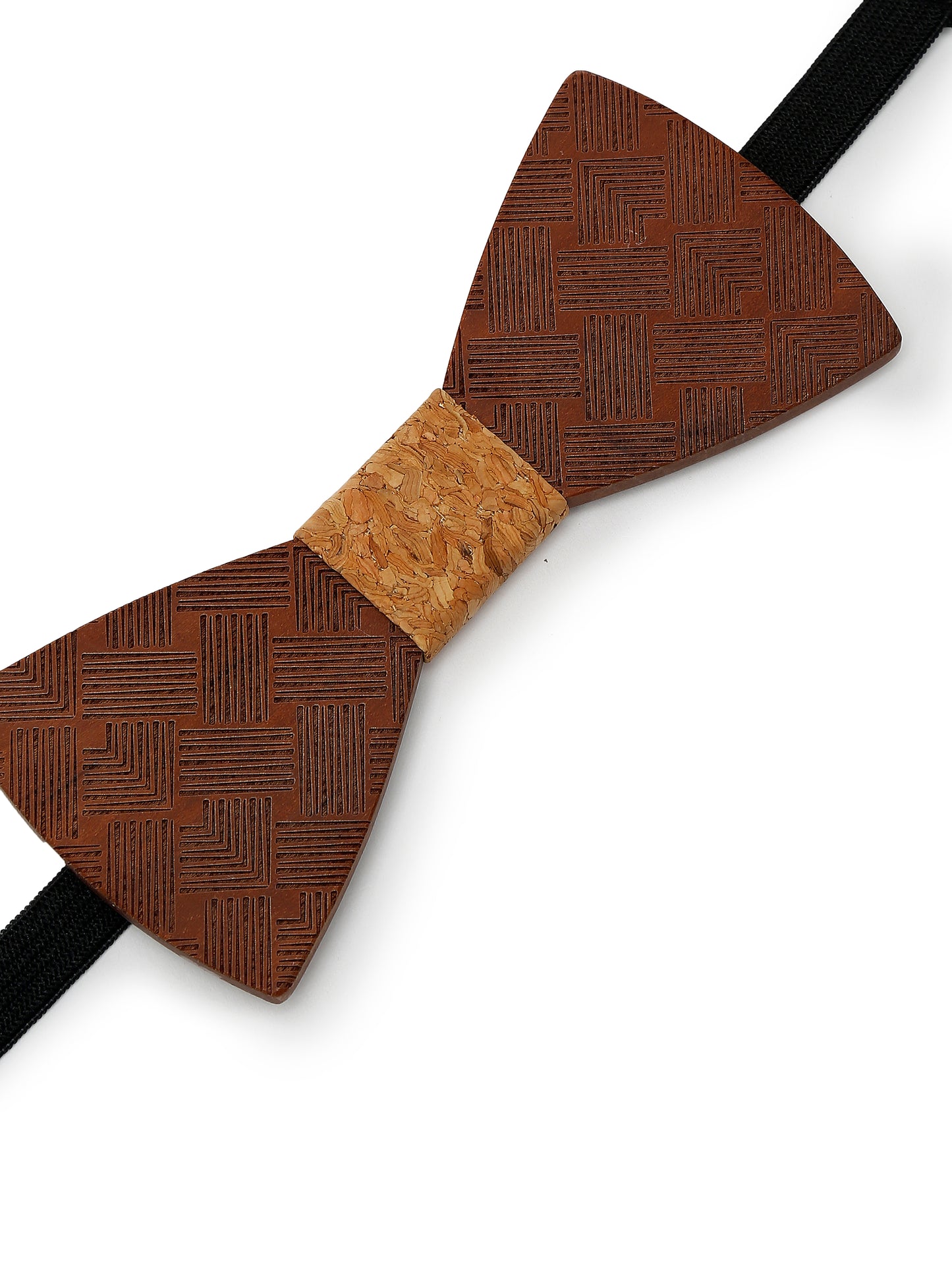 Alvaro Castagnino Men's Brown Colored Wooden Finishing Bow Tie