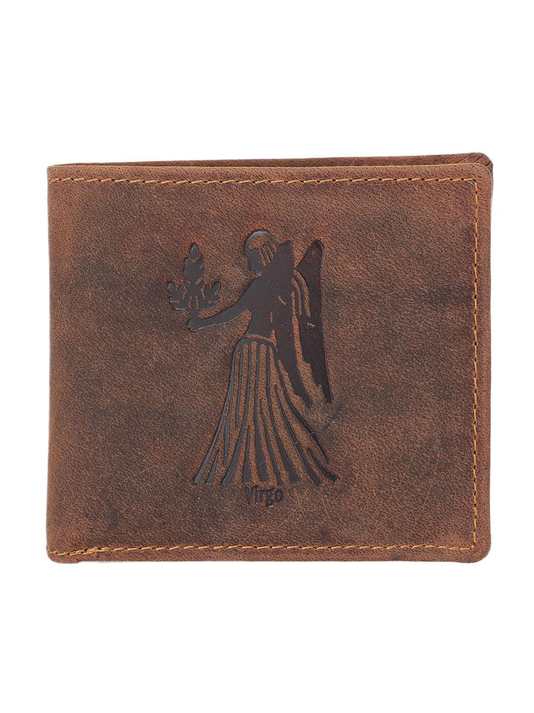 Tan Distressed Virgo Leather Wallet