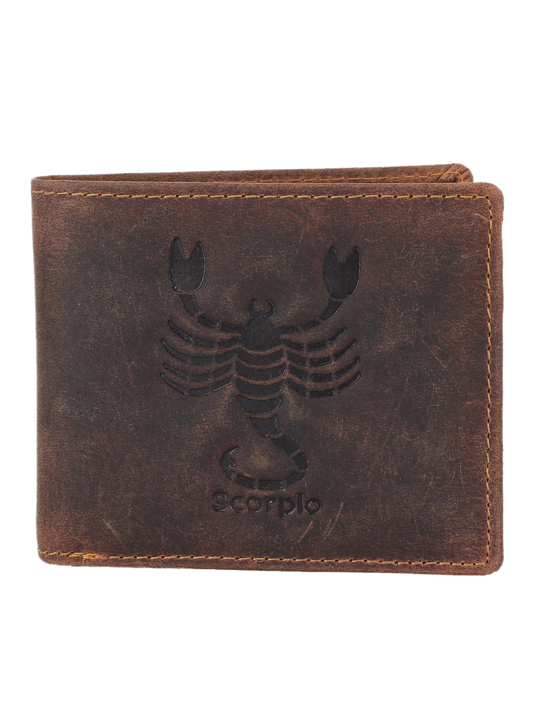 Tan Distressed Scorpio Leather Wallet