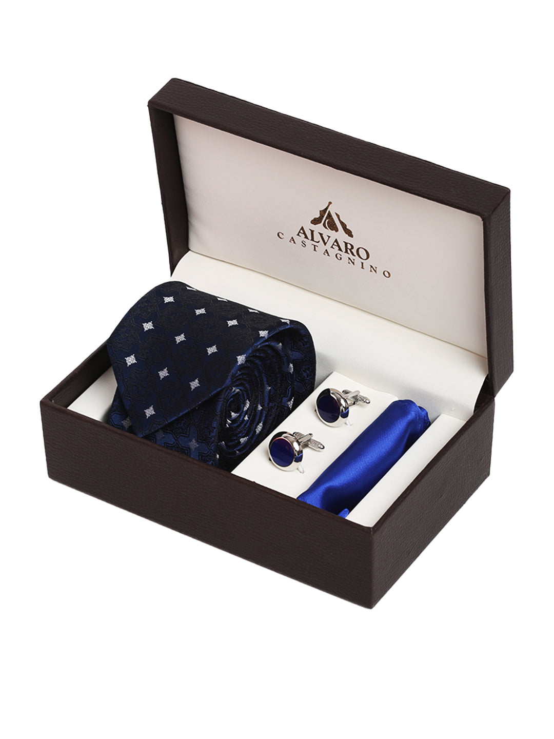 Alvaro Castagnino Men's Blue Color Solid Design Gift Set