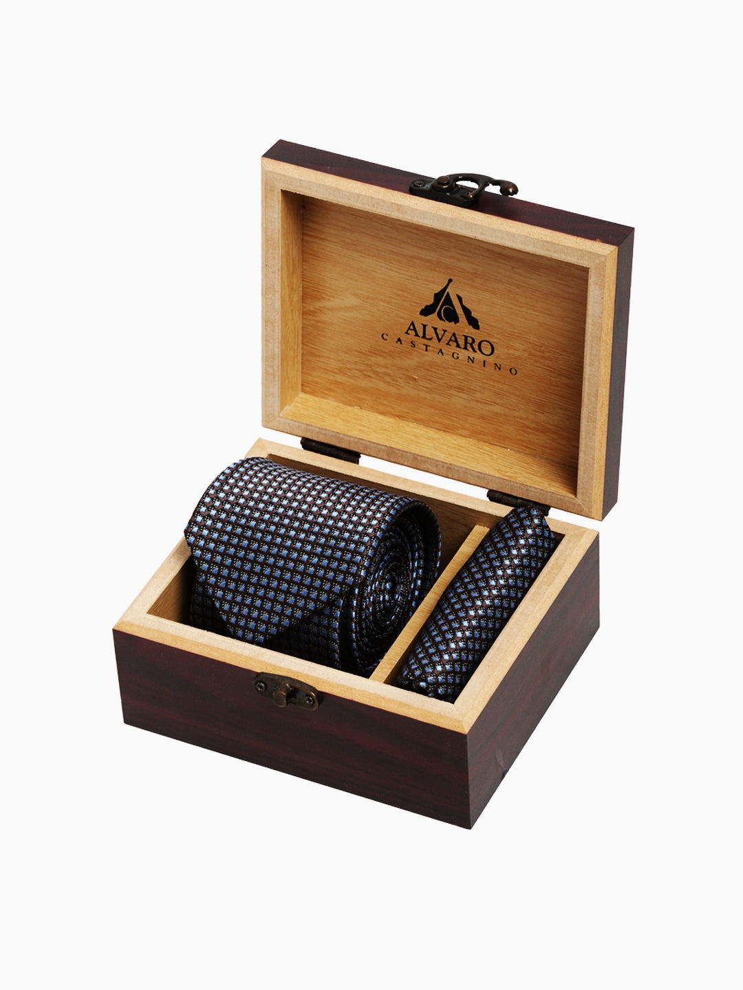 Alvaro Castagnino Men's Blue:;Brown Color Solid Design Gift Set