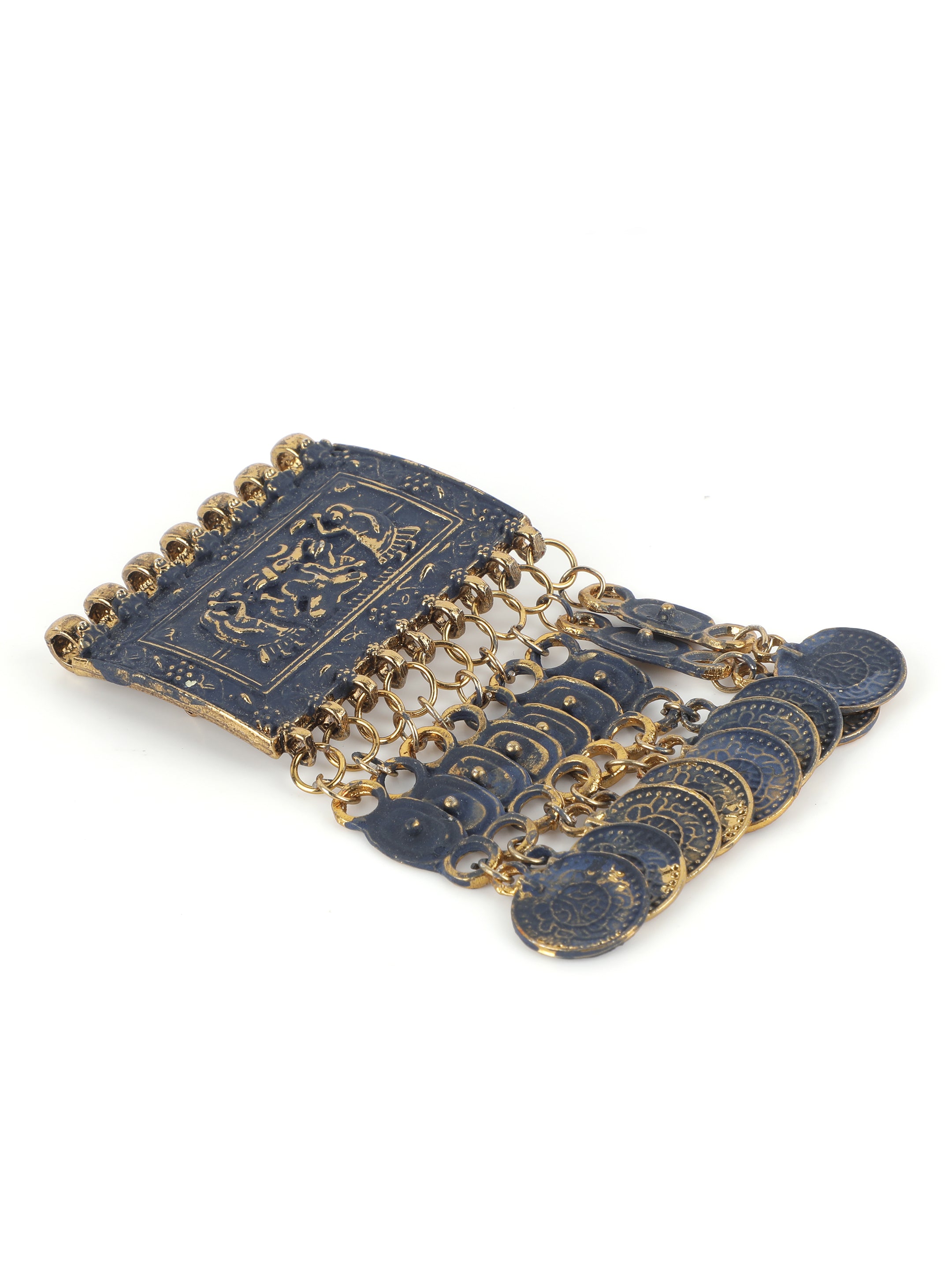 Alvaro Castagnino Metallic Gold::Blue Colored Fancy Brooch for Men