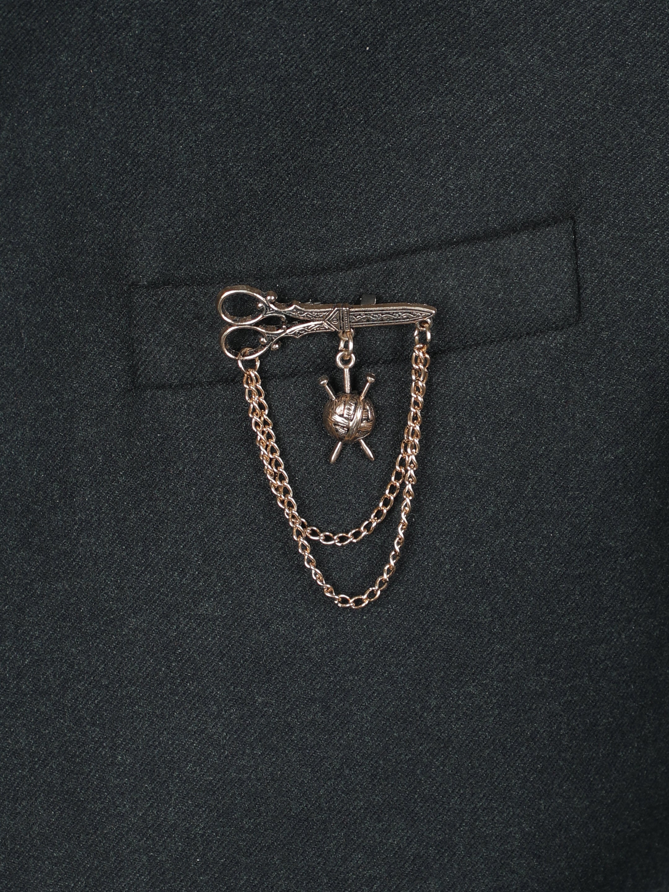 Alvaro Castagnino Metallic Gold Colored Fancy Brooch for Men's