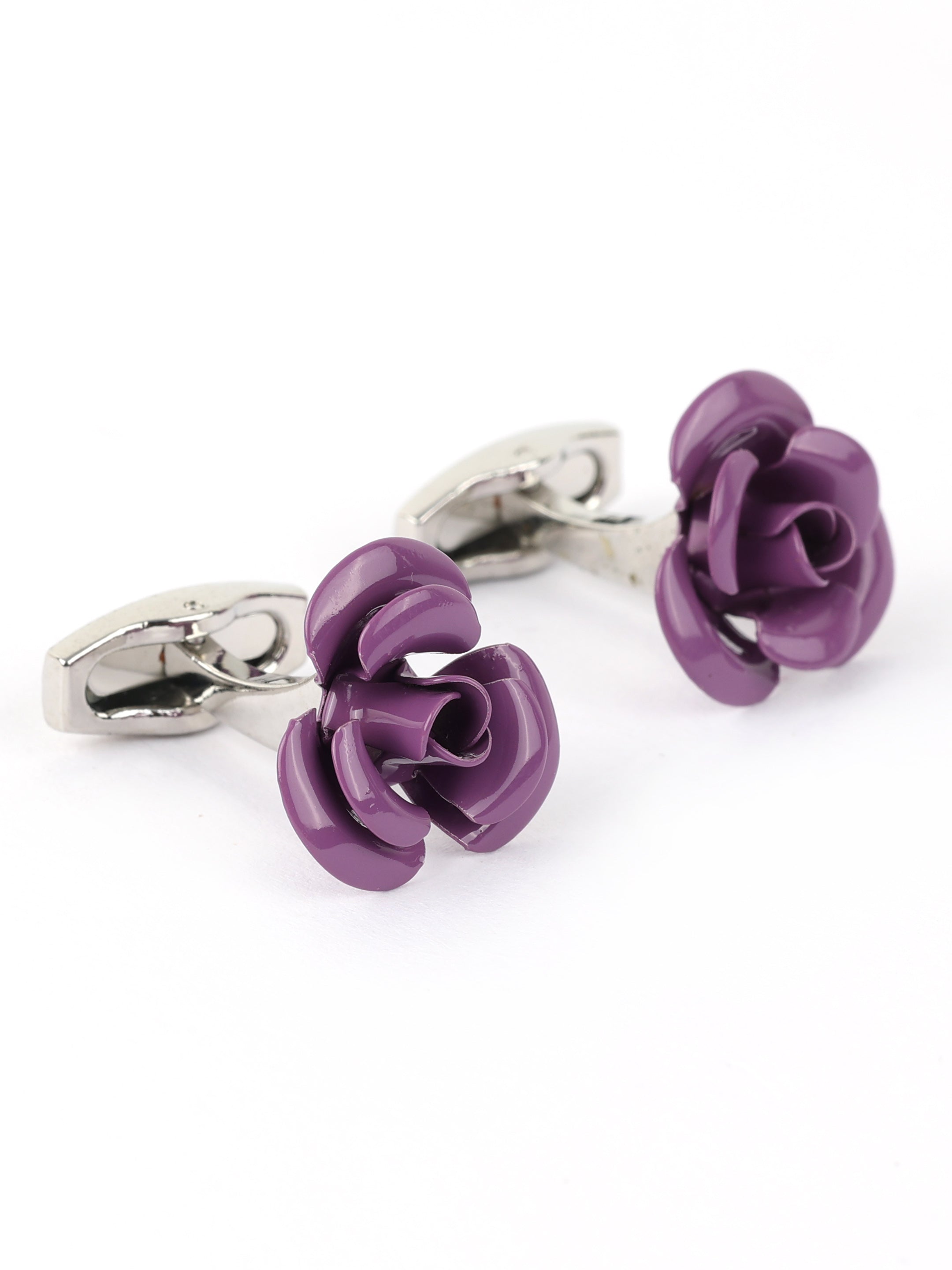 Purple Rose Flower Cufflink