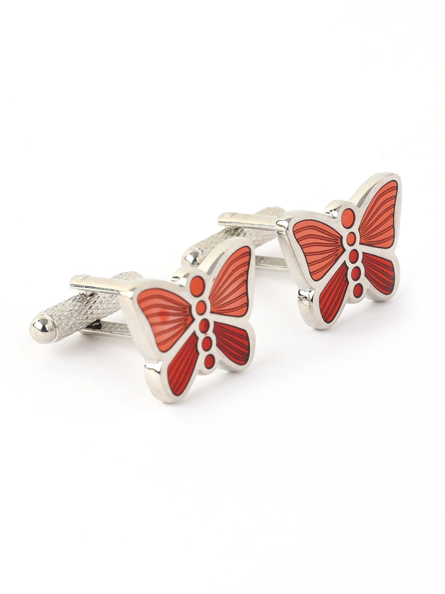 Alvaro Castagnino Red Coloured Butterfly Shape Fun Cufflink