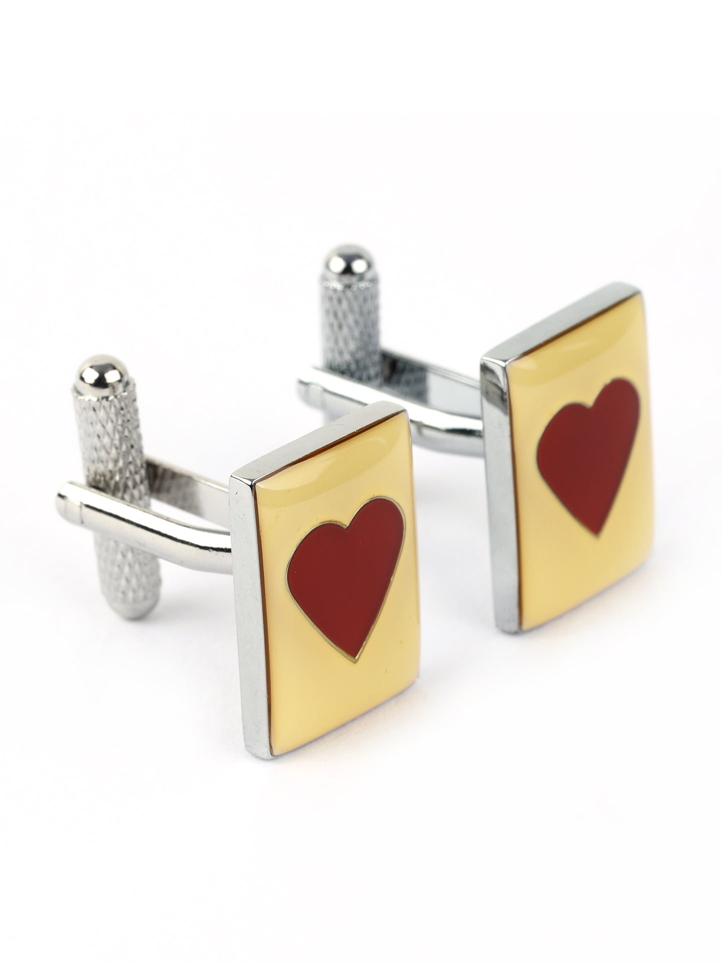 Alvaro Castagnino Red Coloured Heart Shape Fun Cufflink