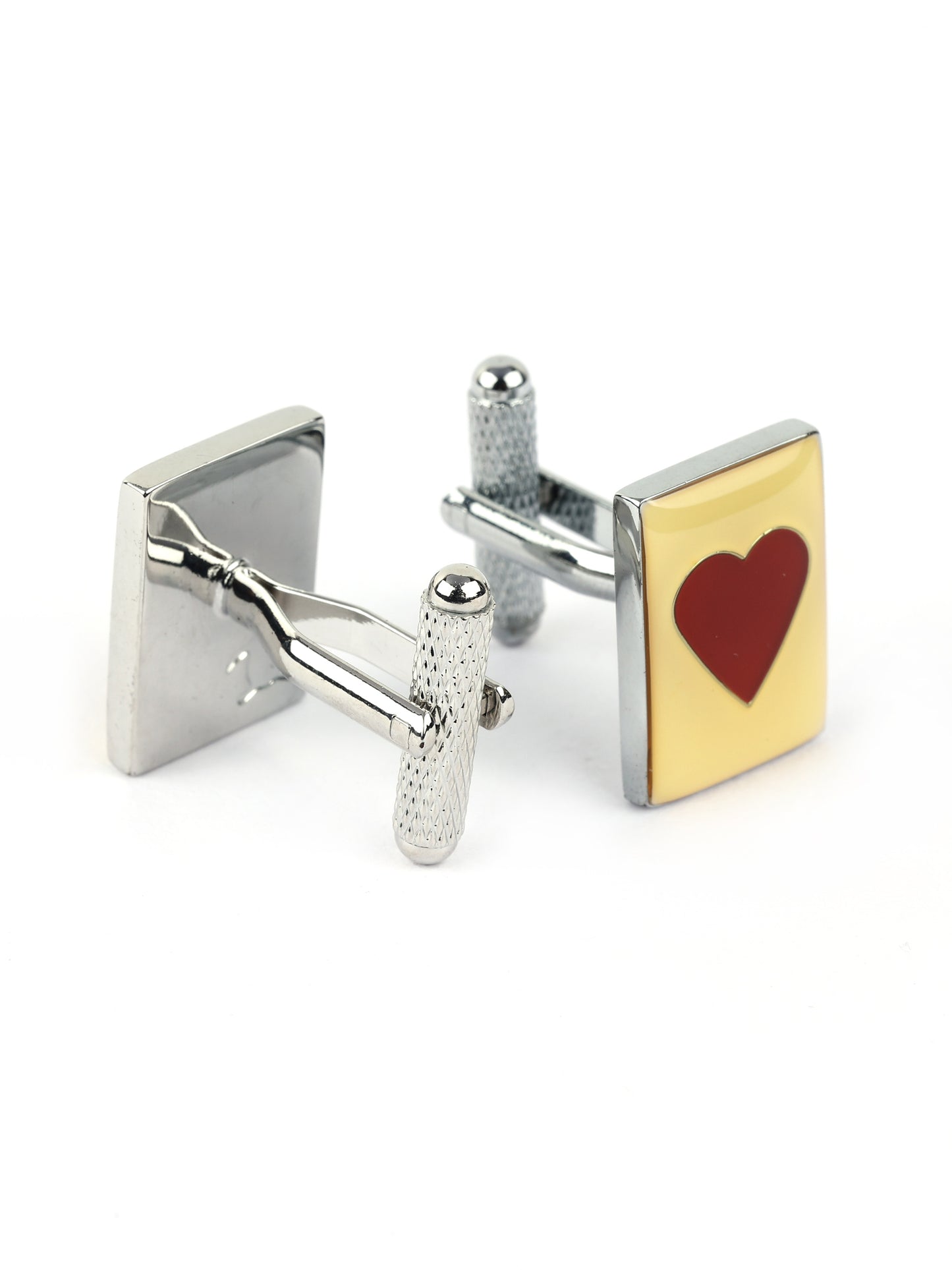 Alvaro Castagnino Red Coloured Heart Shape Fun Cufflink