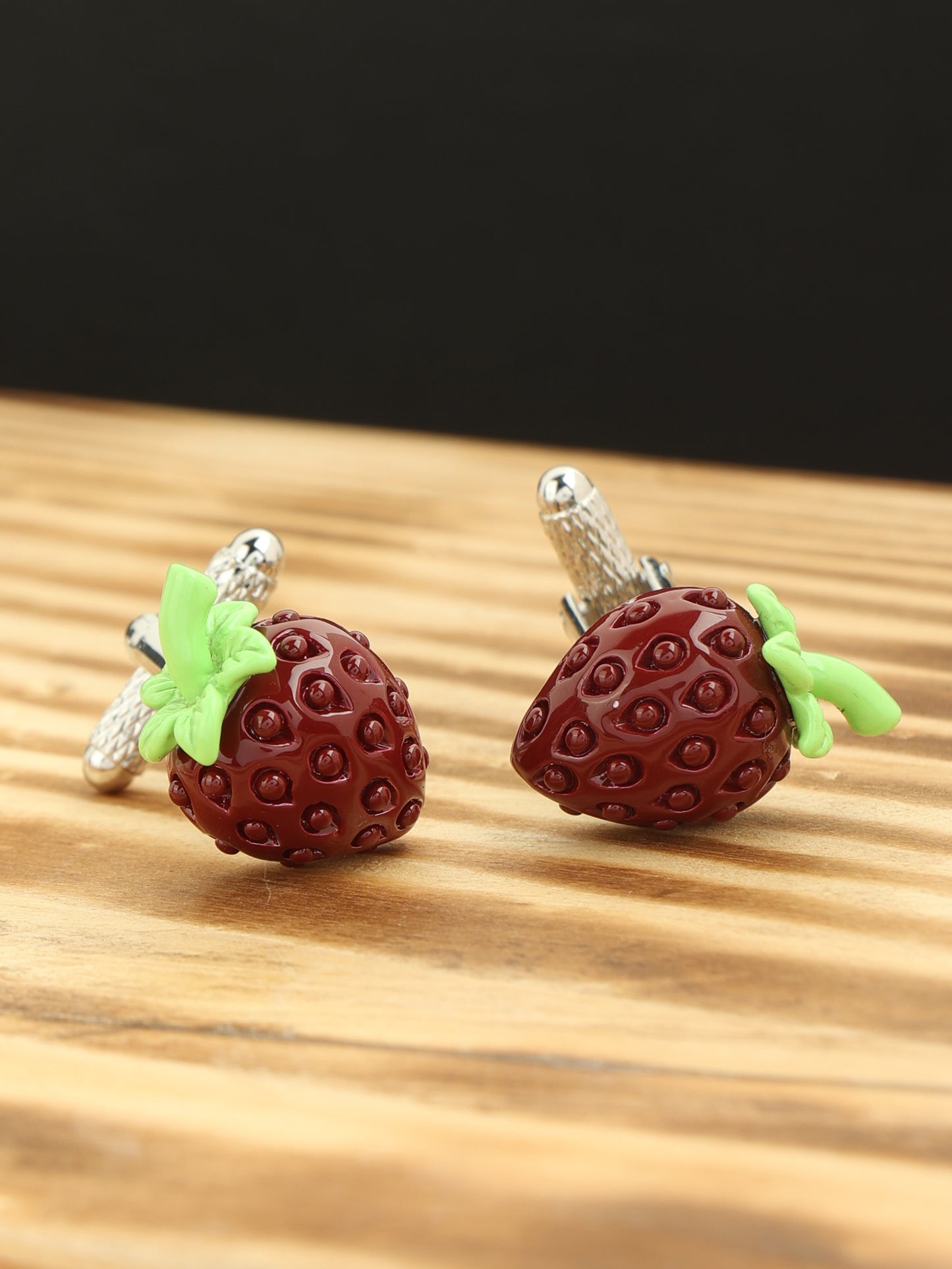 Alvaro Castagnino Red Coloured Strawberry Shape Fun Cufflink