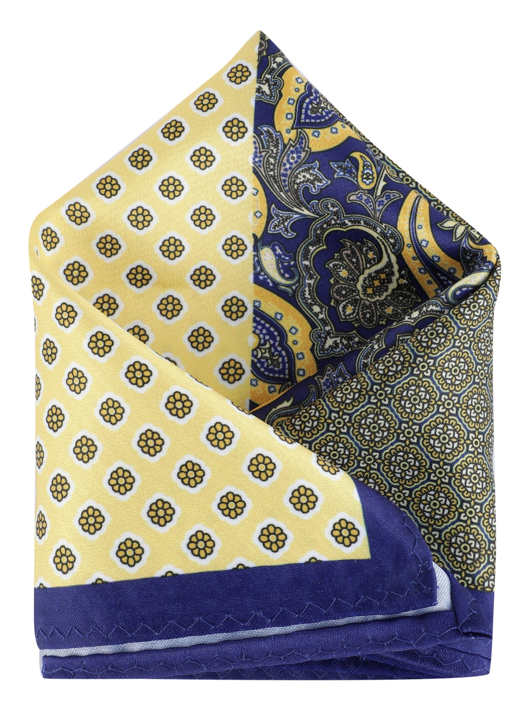 Blue Floral Printed Pocket Square