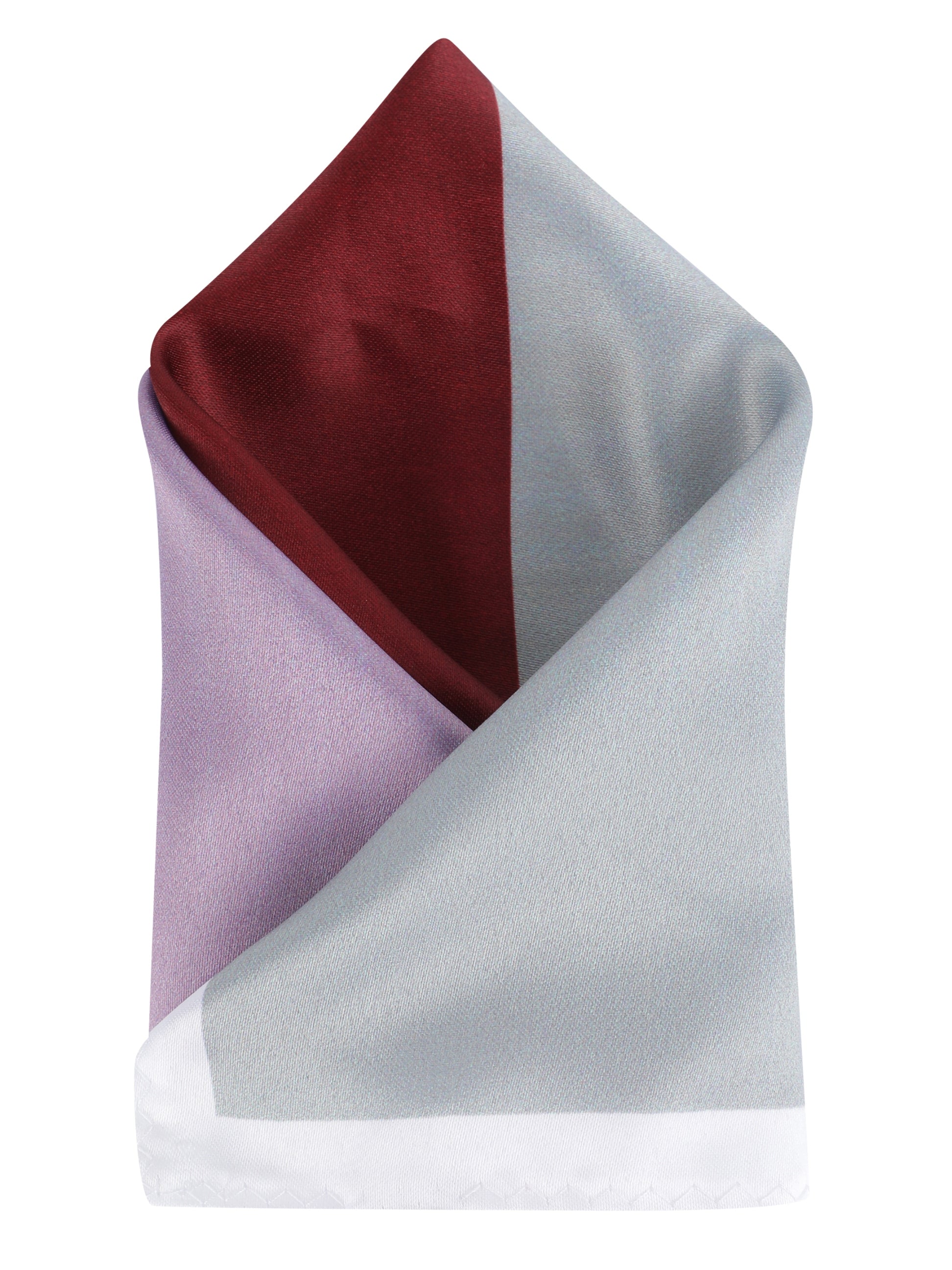 Maroon & Pink Color Blocked Pocket Square