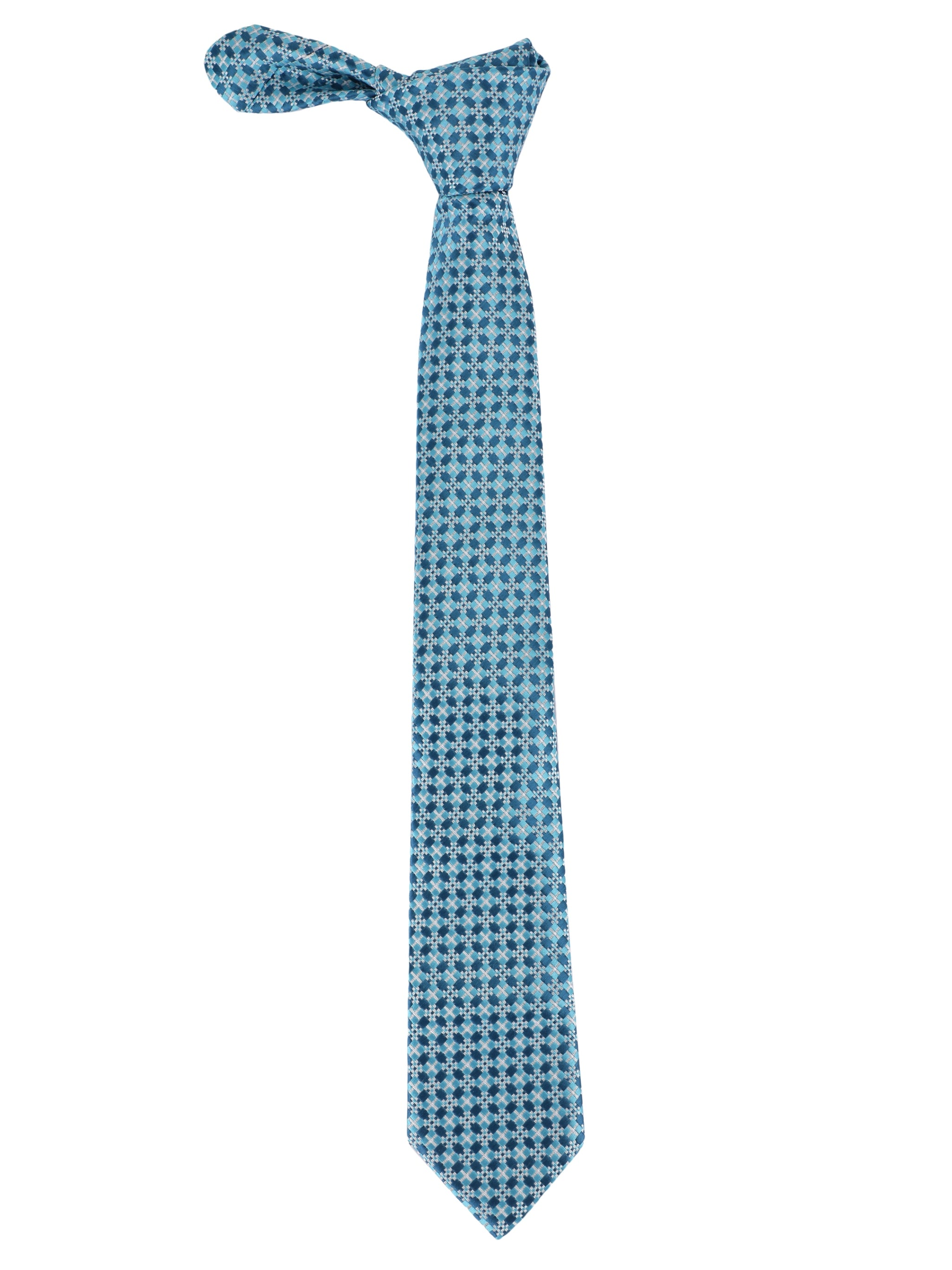 Blue Geometric Necktie